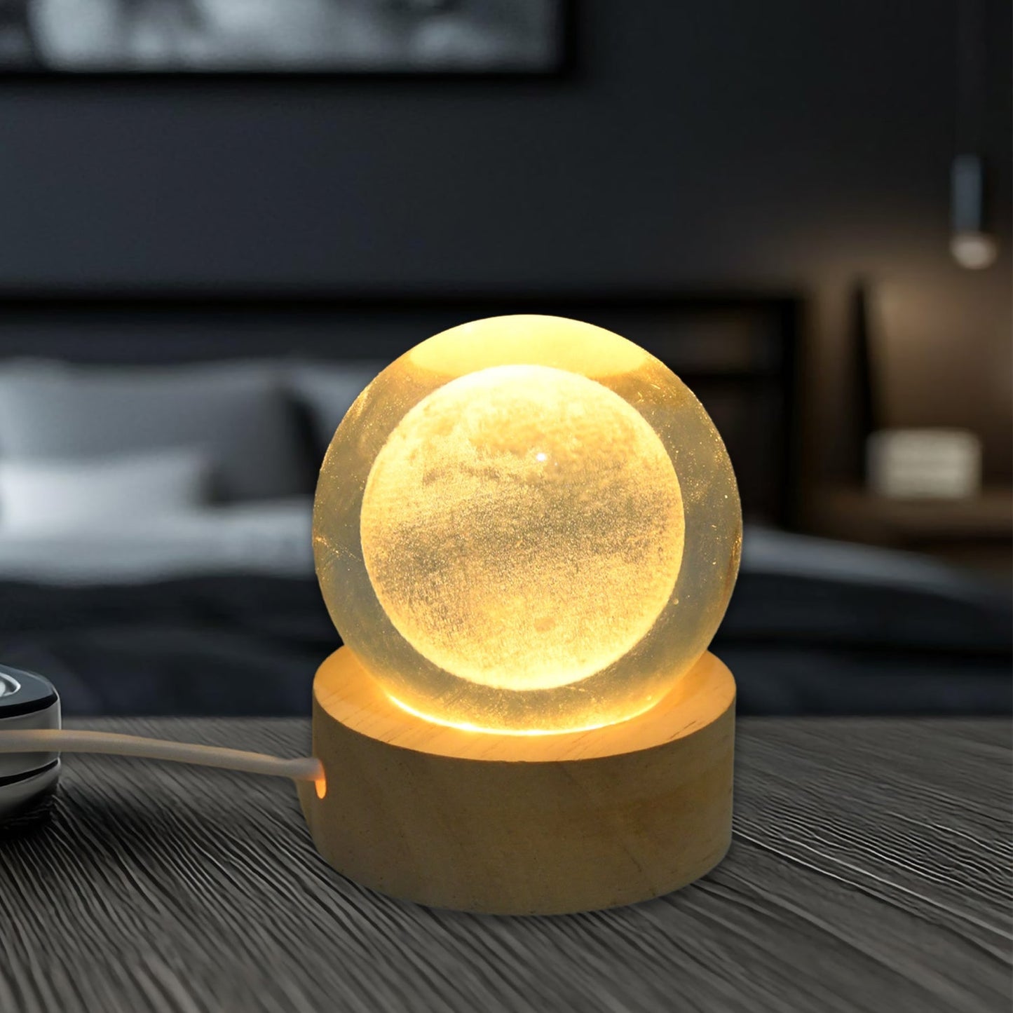 3D Crystal Ball lamps With Base (1 Pc / Mix Design) Your Brand