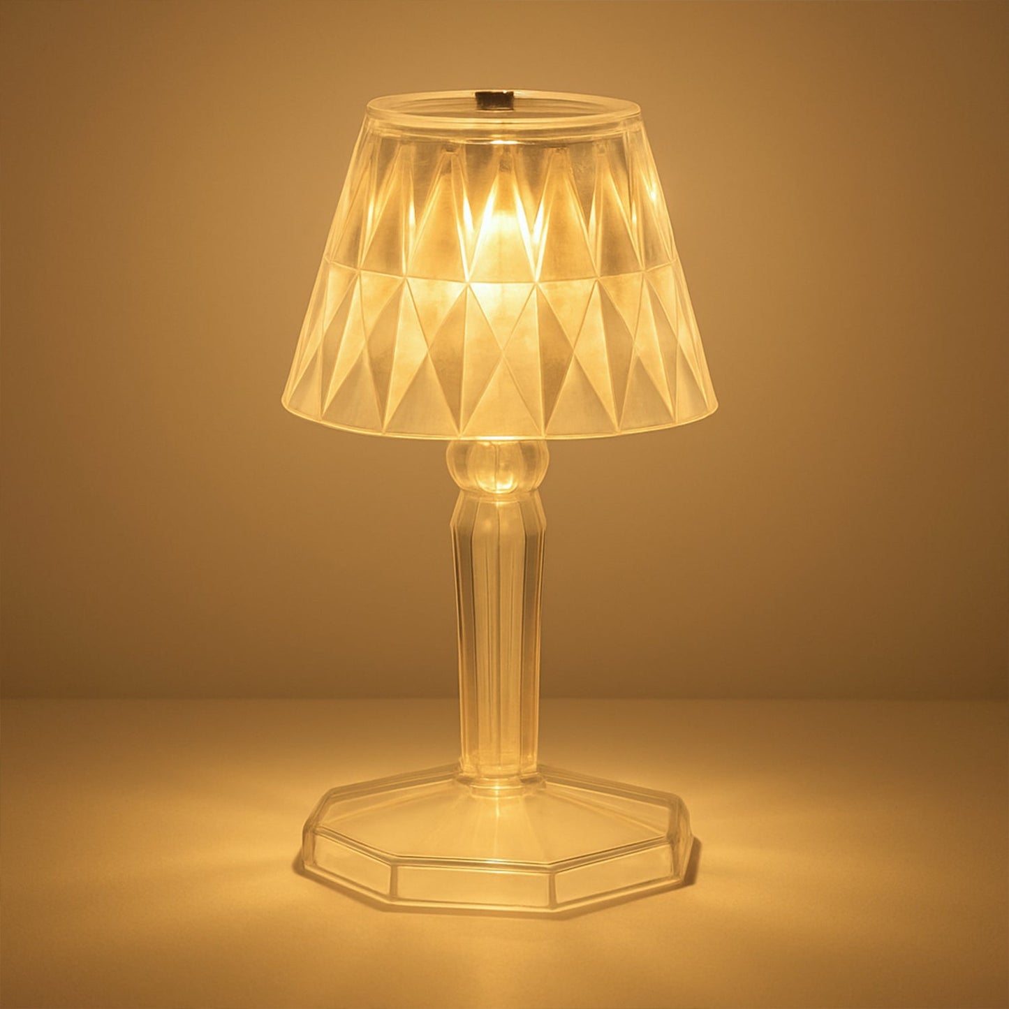 2in1 Transparent Mini Crystal Table Lamp with Reflection Light Your Brand