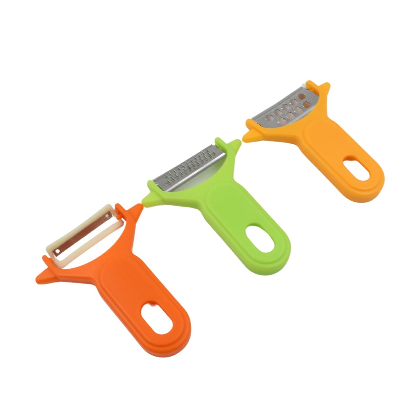 Peeler Slicers Shredders for Fruits and Vegetables, Cutter, Grater Kitchen Helper, Potato Fruits Peeler, Stainless Steel Sharp Blade with Non-Slip Handle (3 Pcs Set) Your Brand