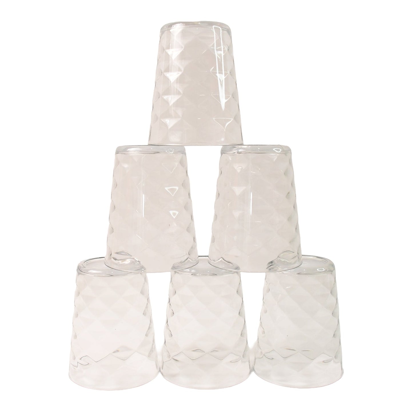 Apex Pyramid Design Unbreakable Plastic Glass – 300 ML Your Brand