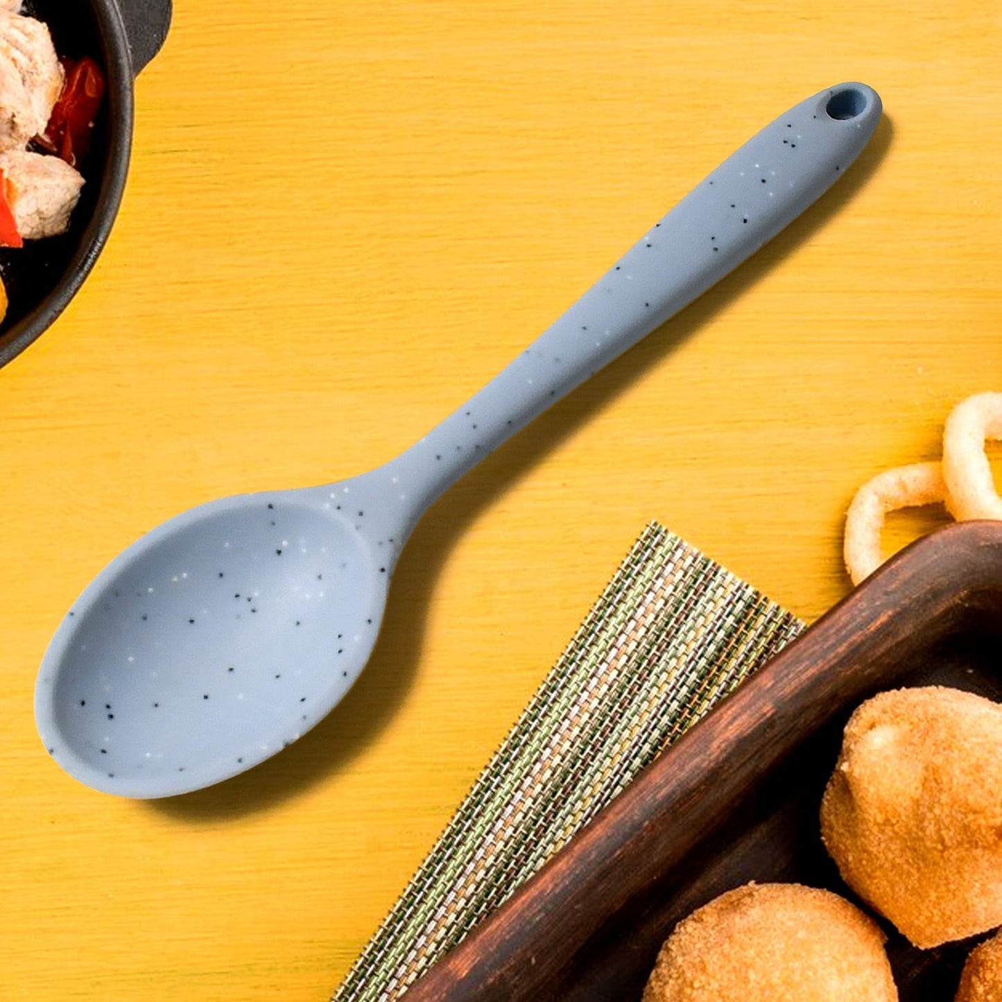 Multipurpose Silicone Spoon, Silicone Basting Spoon Non-Stick Kitchen Utensils Household Heat-Resistant Non Stick Spoons Kitchen Cookware Items For Cooking and Baking (6 Pcs Set) Your Brand