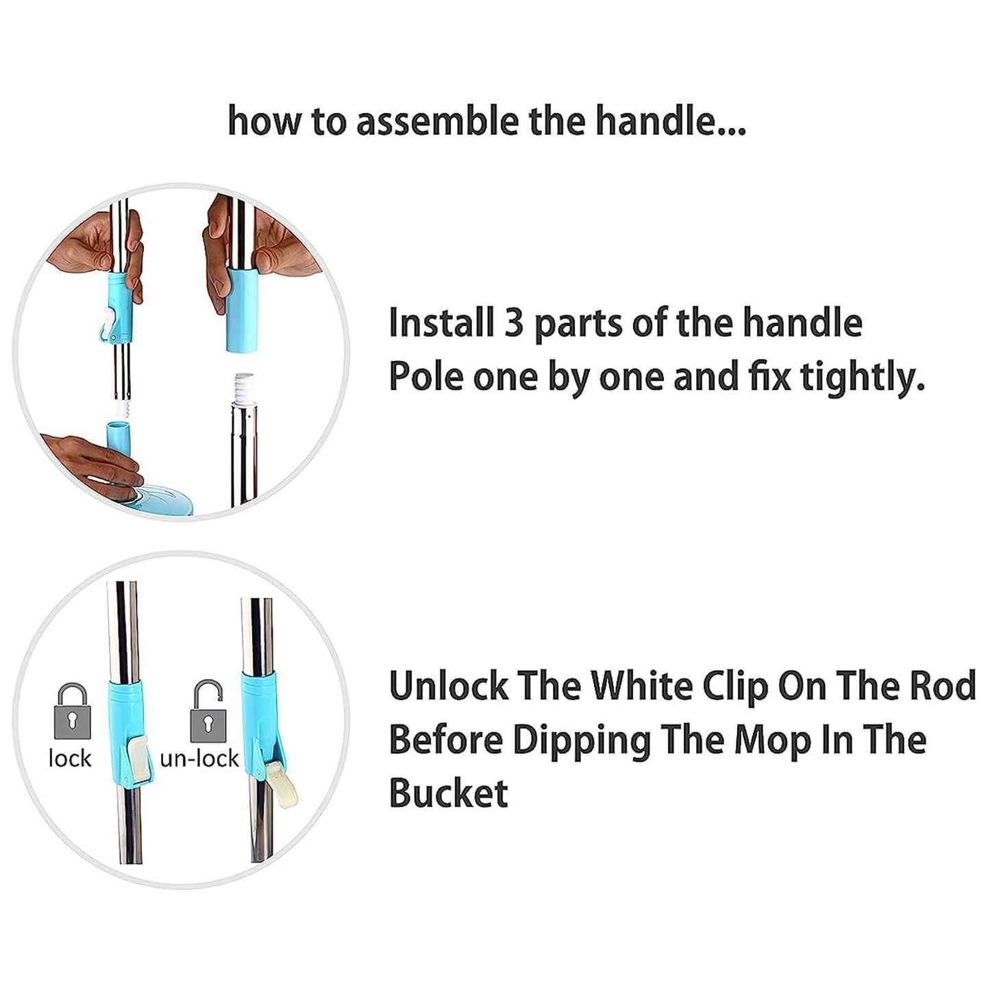 Adjustable Stainless Steel Mop Rod Set 120 cm Your Brand