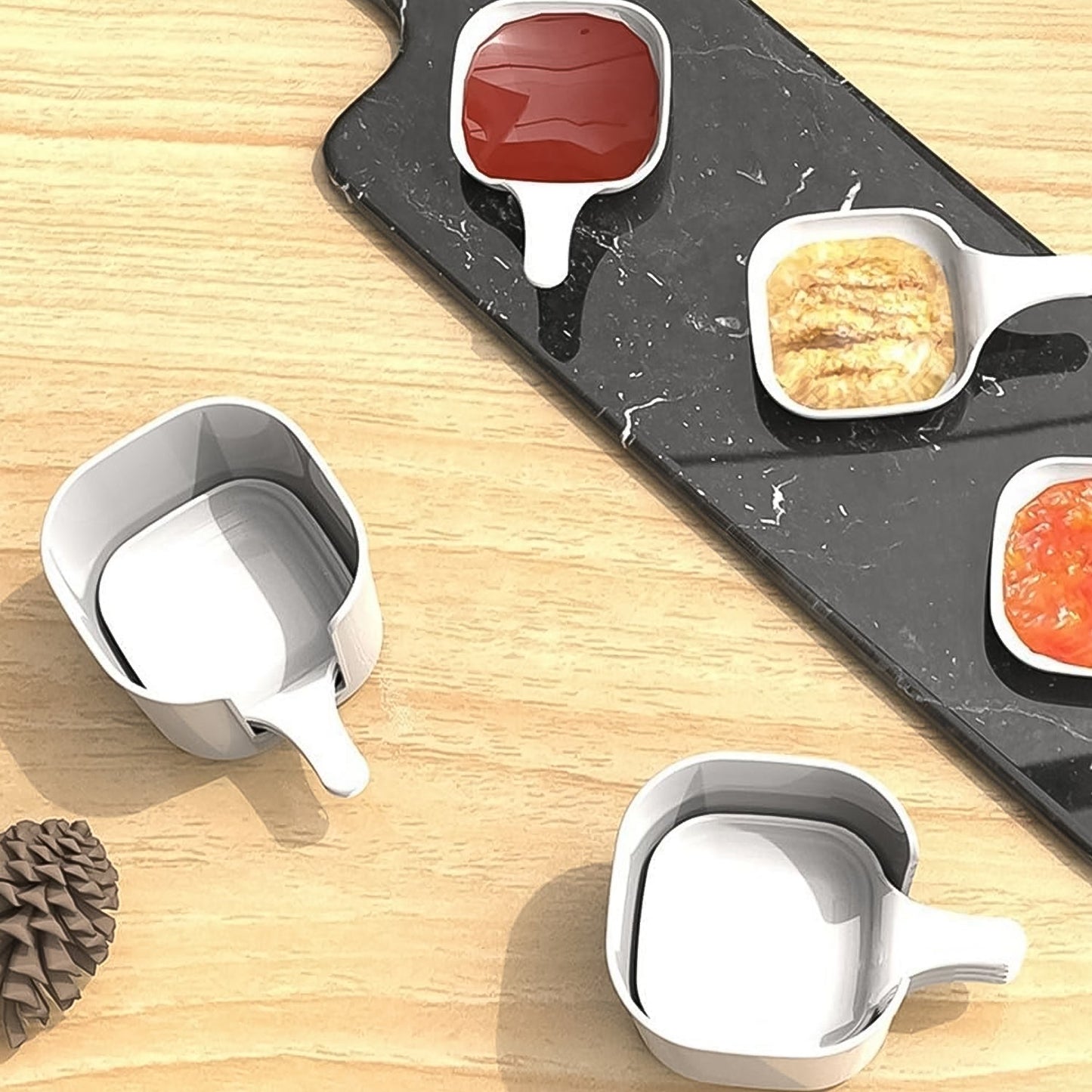 7 in 1 Side Dish Dip Bowl Set with Handle Mini Dipping Bowls (7 Pcs Set) Your Brand