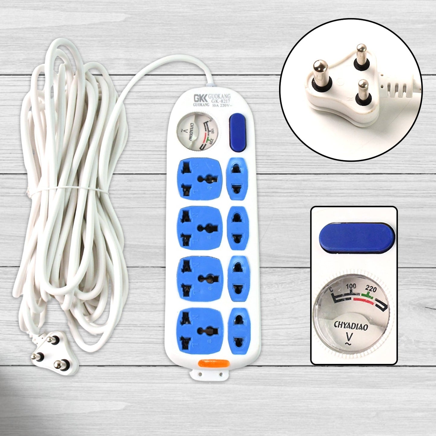 8 socket Heavy Duty Power Extension Board (10 mtr. / 1 Pc) Your Brand