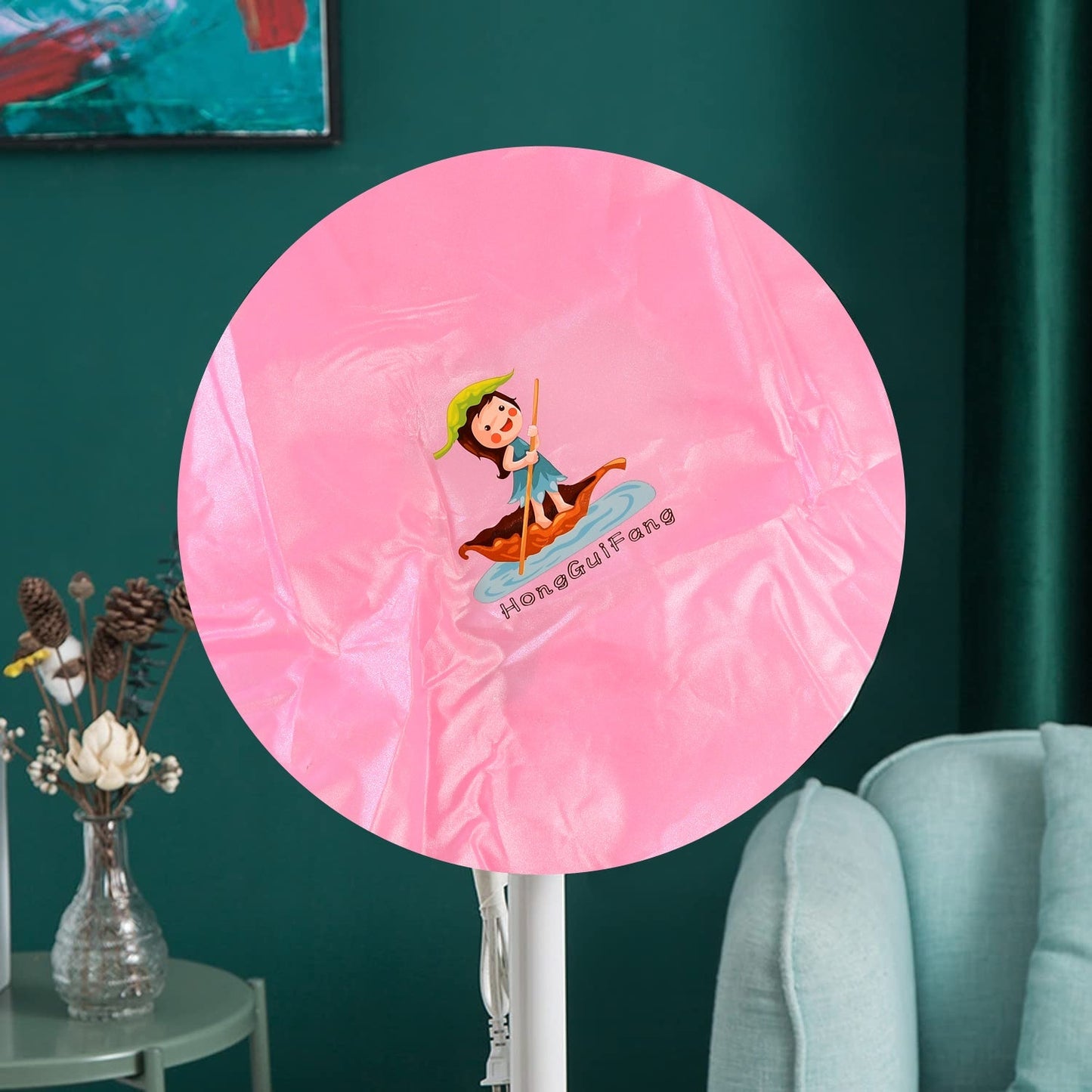 Round Dust Proof Elastic fan Cover (1 Pc / Mix Design) Your Brand