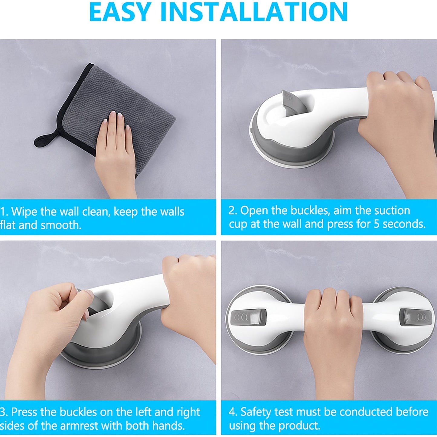 Suction Grab Bar Handle for Bathroom Safety (1 Pc) Your Brand