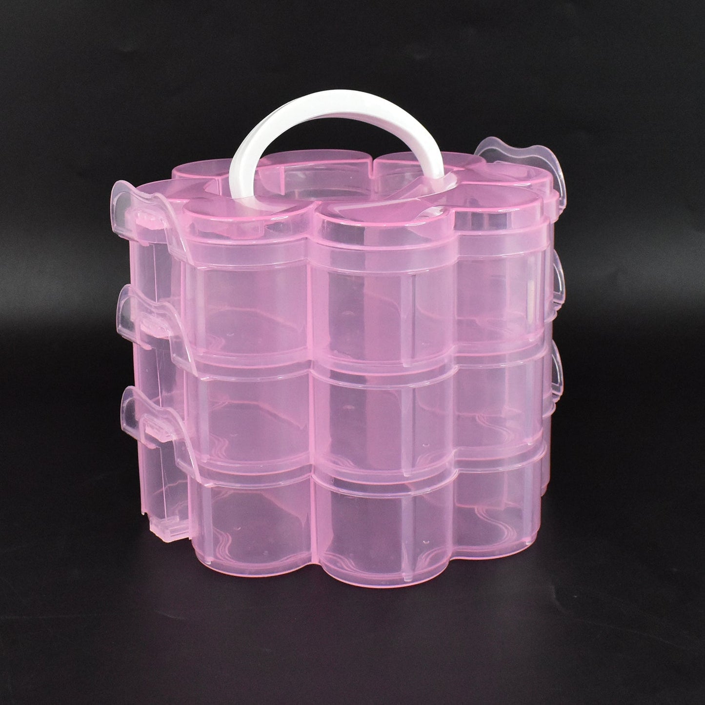 3-Layer Transparent Plastic Flower-Shaped Storage Box with 9 Grids Your Brand