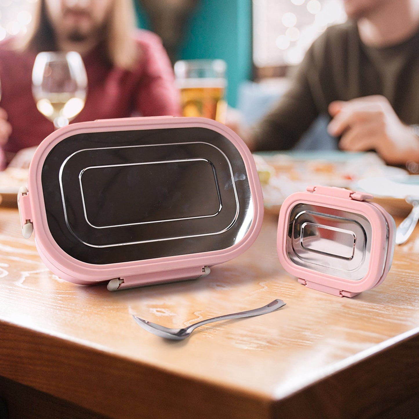 Qunic Stainless Steel Snack Lunch Box (With Small Box) Your Brand