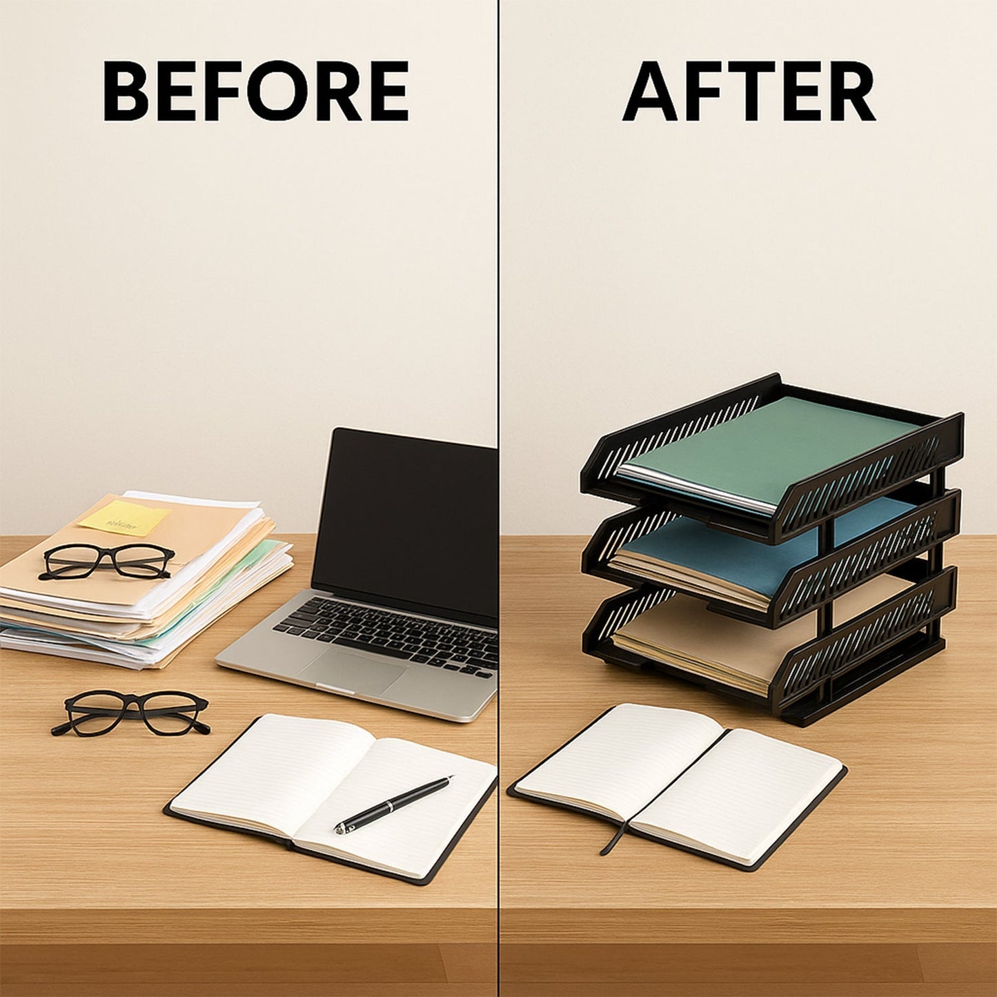 4-Layer Multifunctional File Rack with Drawers for Office Desk Your Brand