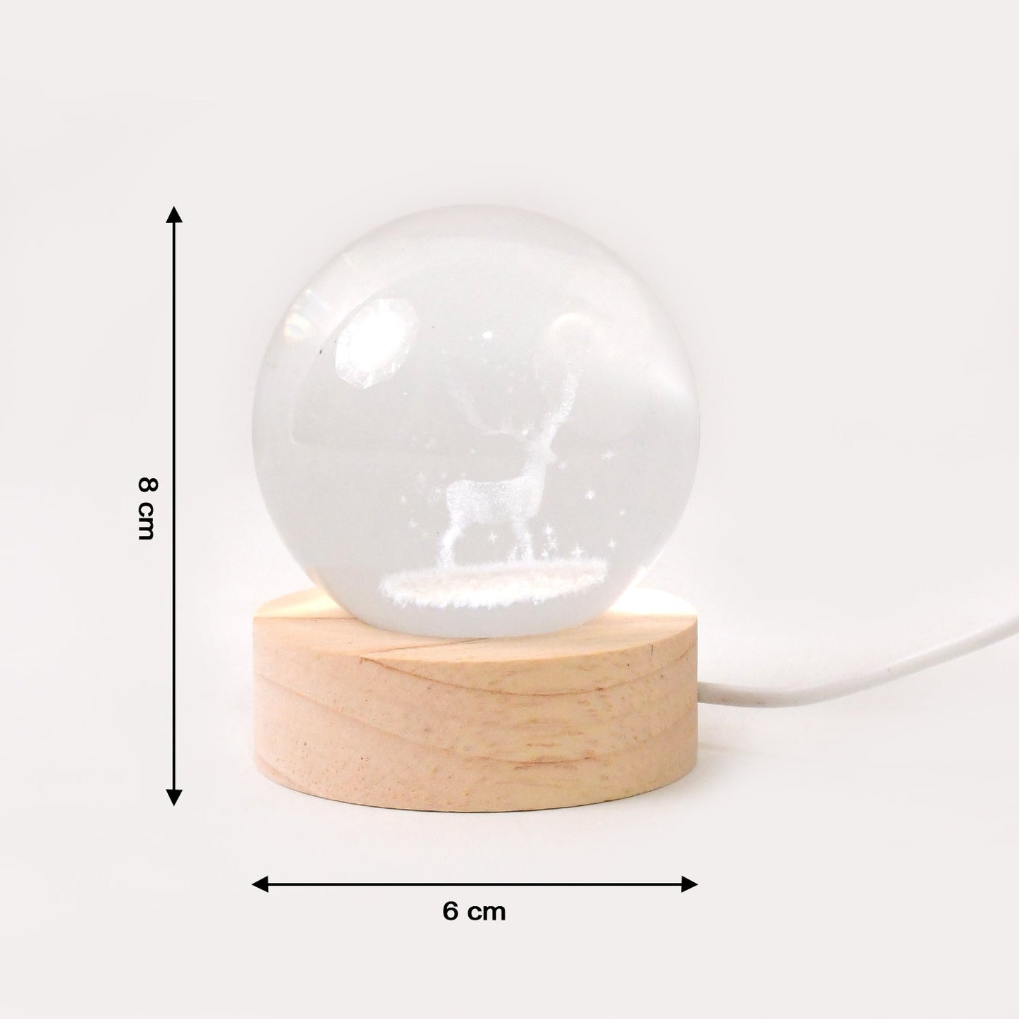Crystal Ball Night Light Glass Ball Night Lamp with Wood Base Your Brand