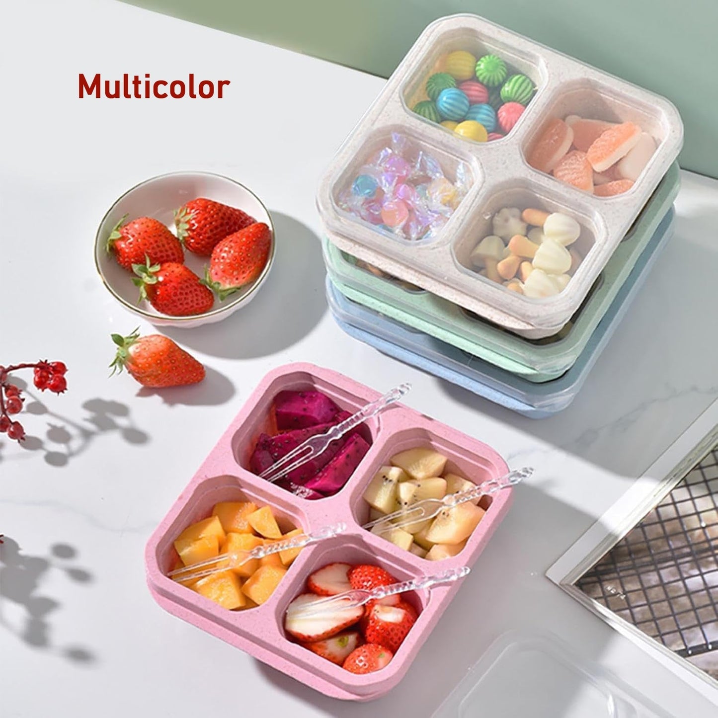 4 Compartment Food Storage Containers (1 Pc) Your Brand