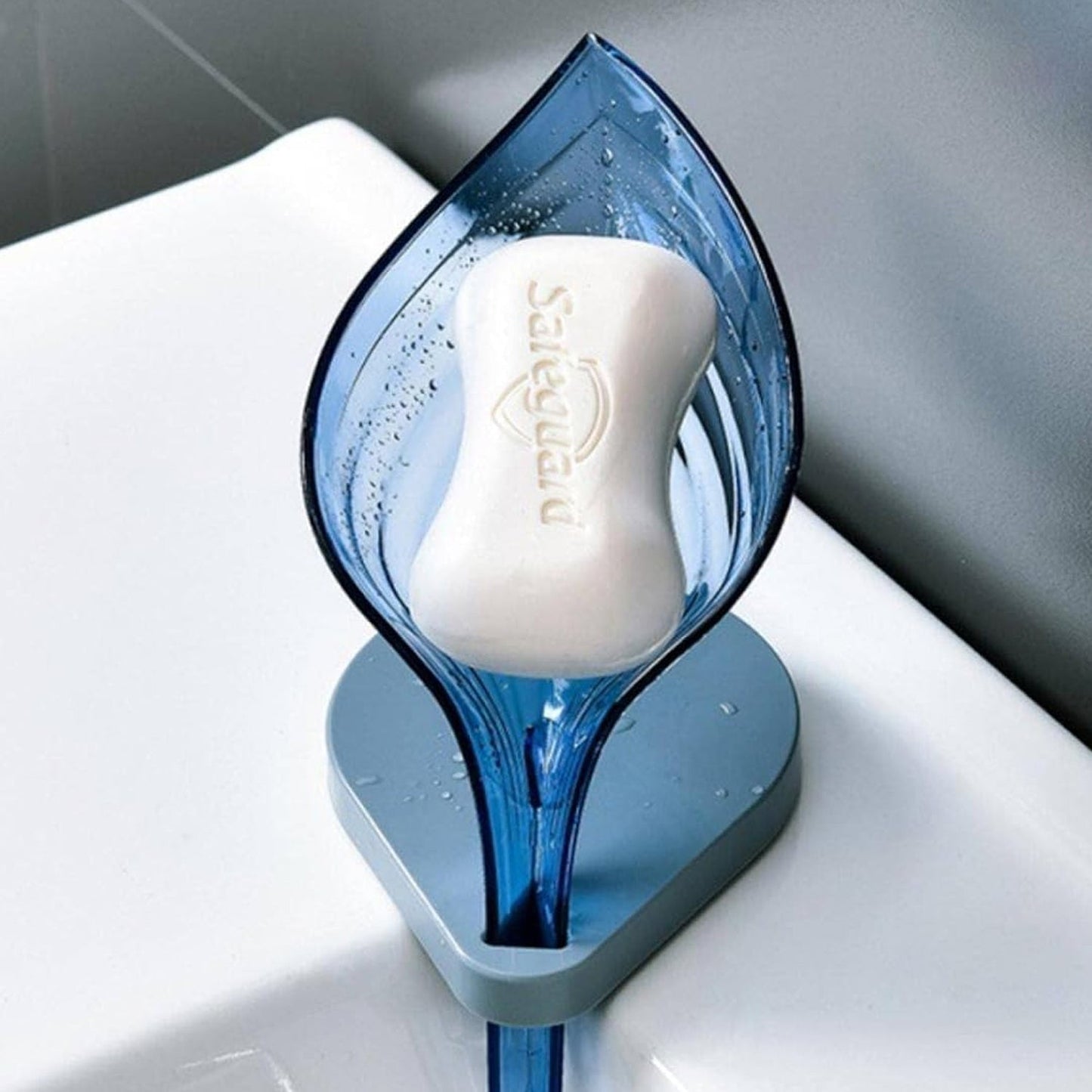 Plastic Leaf Shape Soap Box Self Draining Bathroom Soap Holder, Decorative Drainage Plastic Soap Dish with Draining Tray (Mix Color / 1 Pc) Your Brand