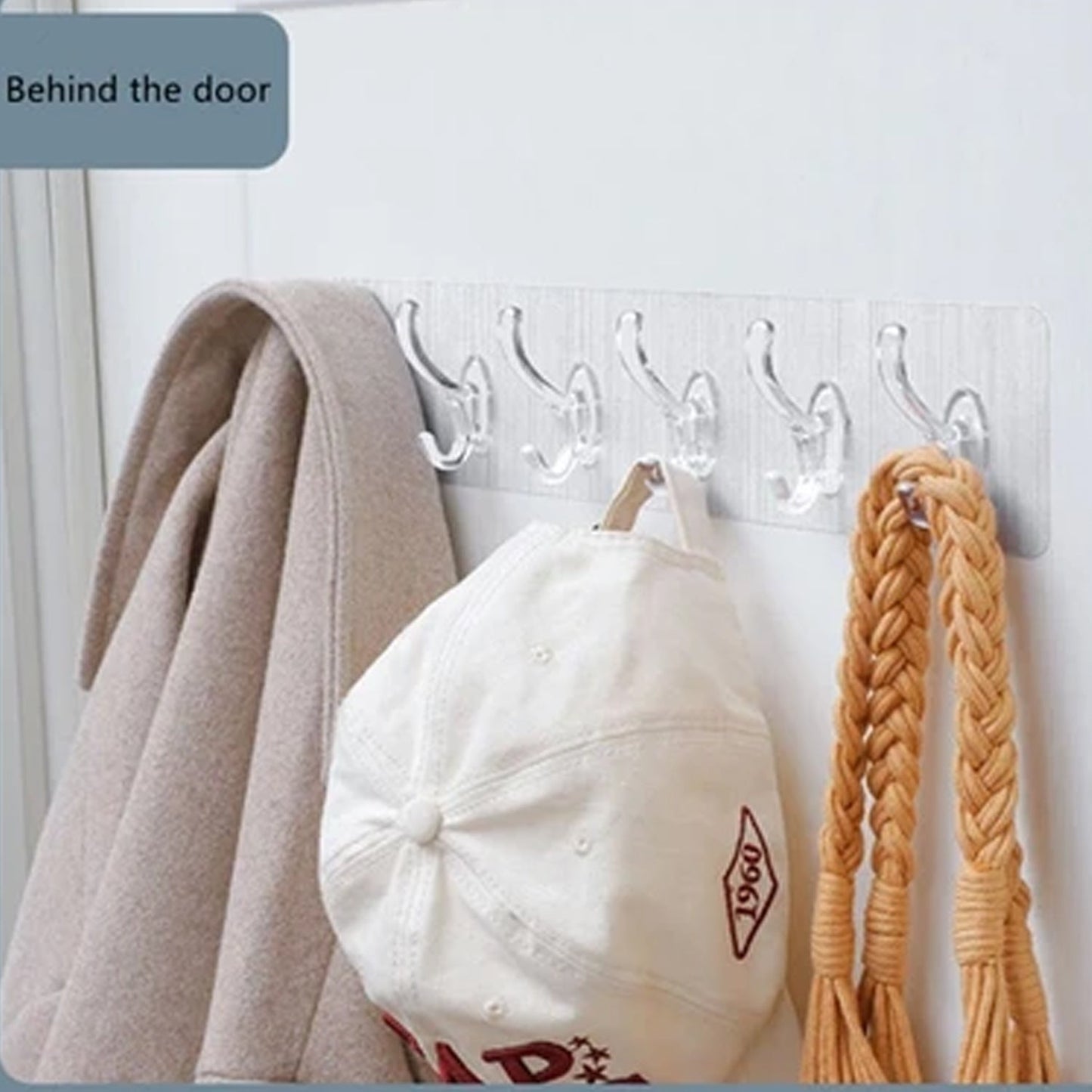 Adhesive Golden & Transparent Heavy Duty Wall Hook Your Brand
