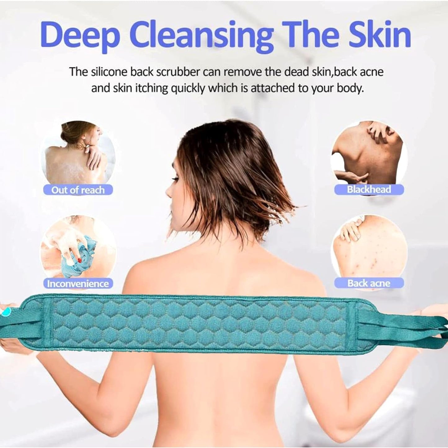 Bath Shower Scrubber Set – Dual-Sided Loofah Sponge & Bath Brush for Deep Clean (2 Pcs) Your Brand