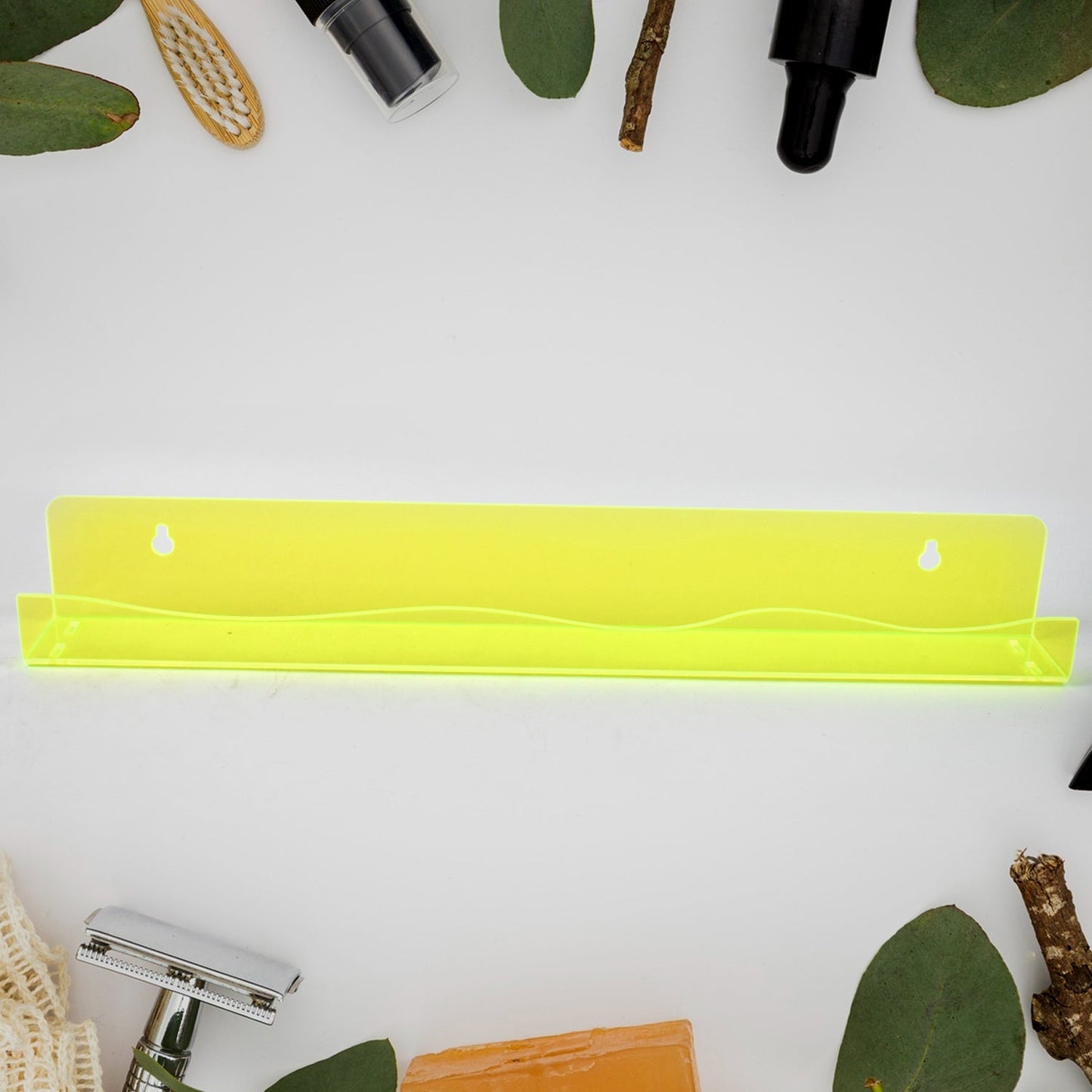 Acrylic Floating Shelves Wall Mounted Shelves (1 Pc / 38 Cm Long) Your Brand