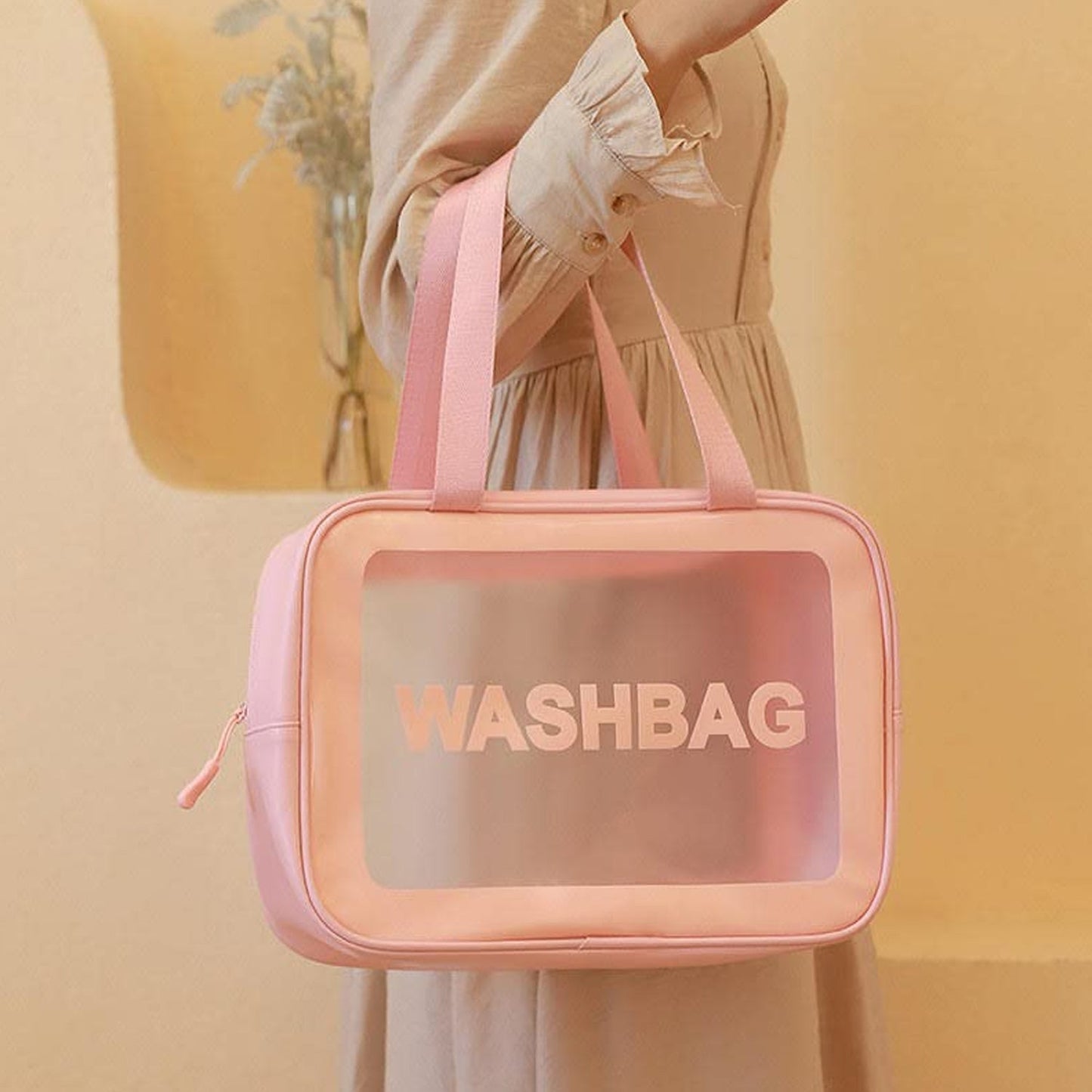 Big Zippered Cosmetic Pouch, Toiletry Bag for Cosmetics (1 Pc) Your Brand