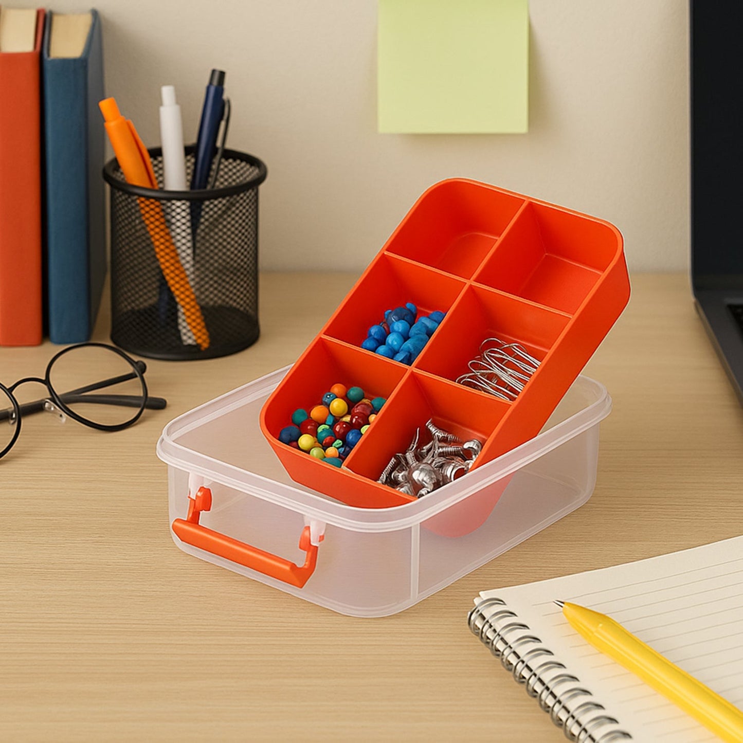 3-Layer Multi-Purpose Transparent Plastic Storage Carry Box with Handle Your Brand
