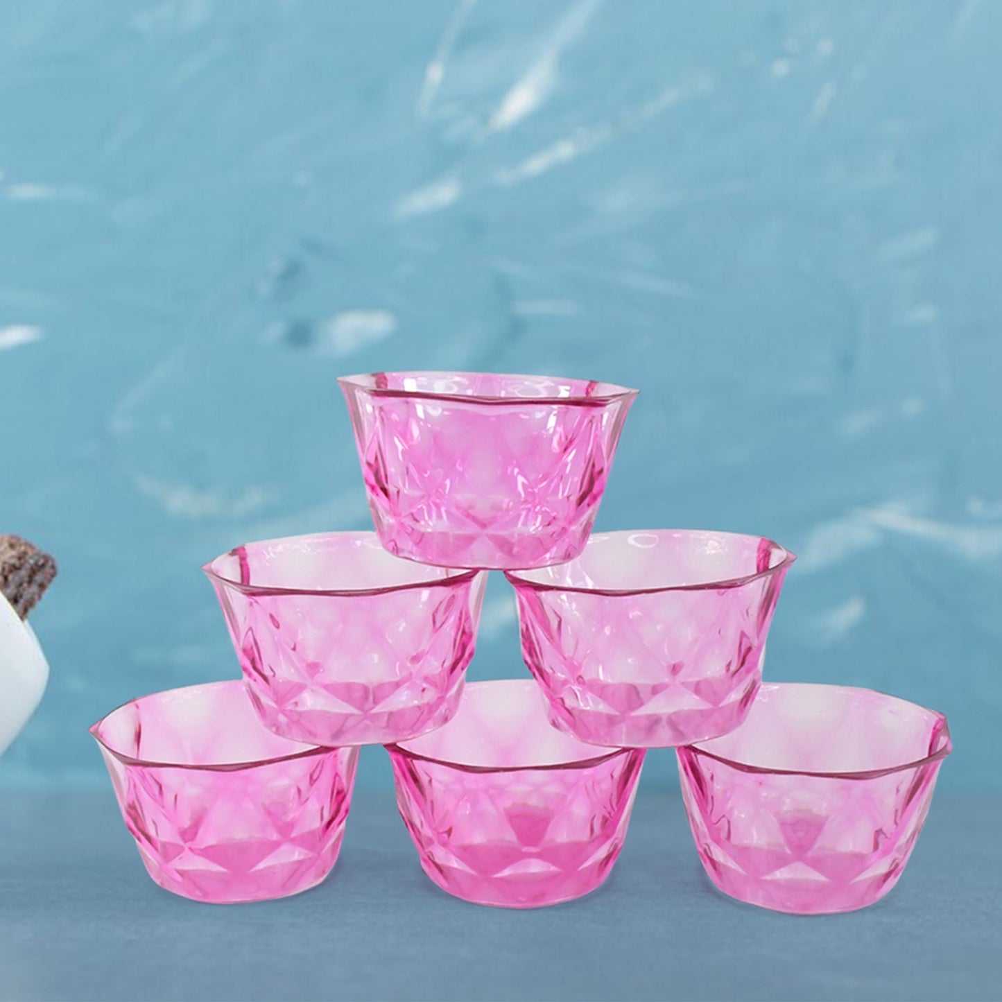 6pc Diamond shape ice cream bowl set Your Brand