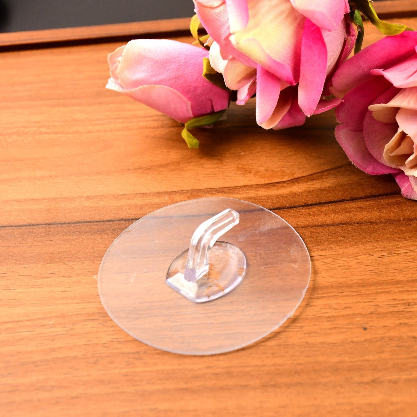 Transparent Wall-Mount Adhesive Hook with Strong Grip (1 Pc) Your Brand