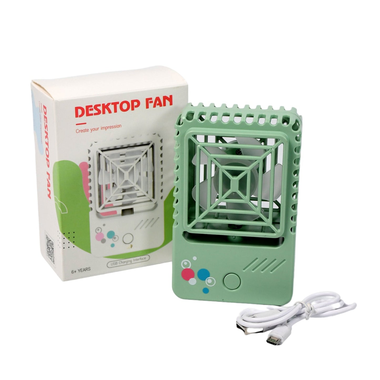 Mini Rechargeable Desktop Fan for Home & Office (USB, Handheld) Your Brand