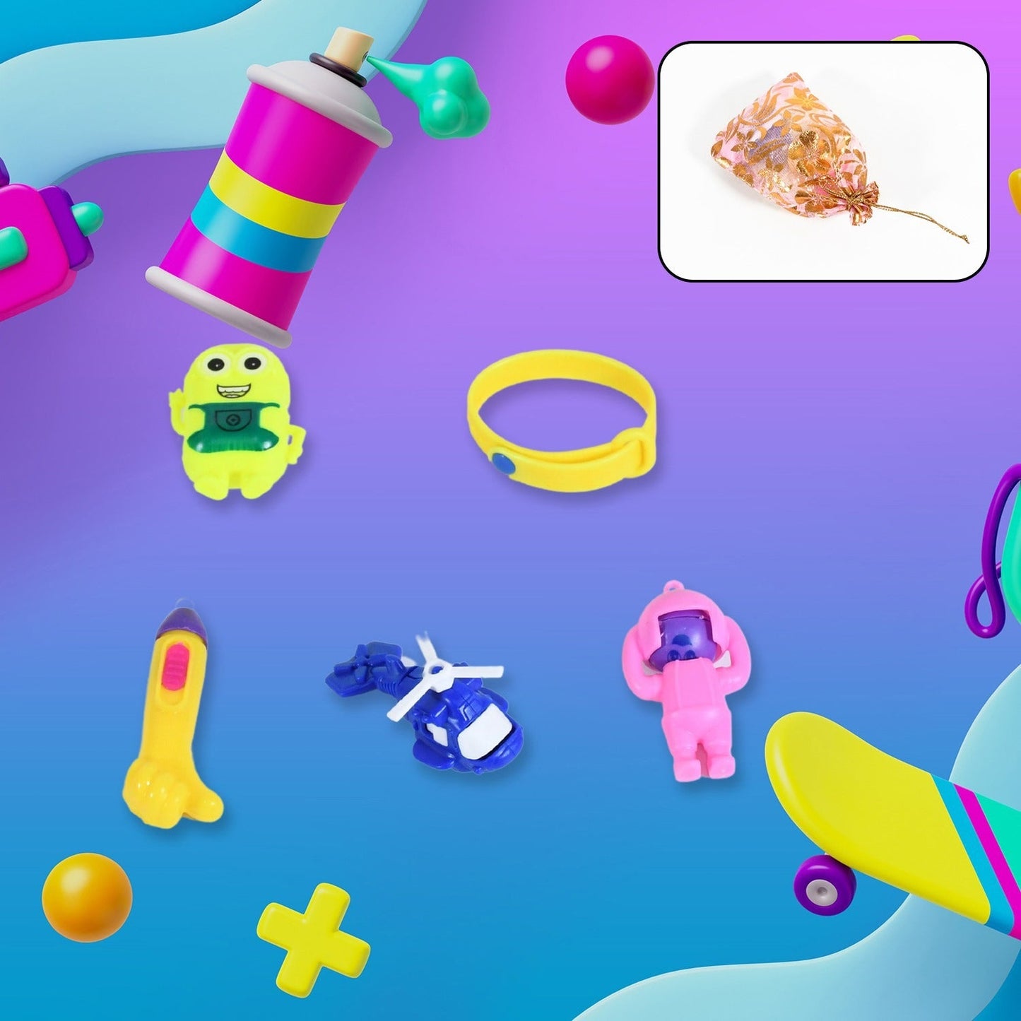 5Pc Toy Combo Kids Best Gift Set Combo Attractive & Unique Toy Combo 5Pc Colorful Toy Combo With Potli Bag Your Brand