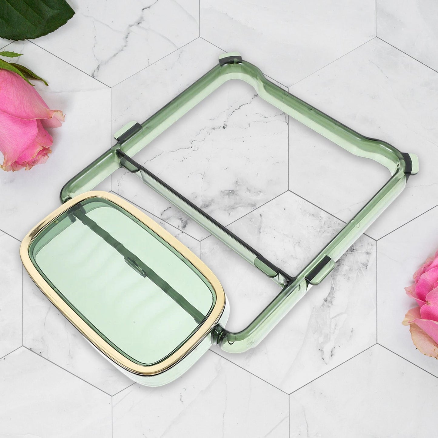 2-in-1 Self-Adhesive Towel Hanger & Soap Holder Stand (1 Pc) Your Brand