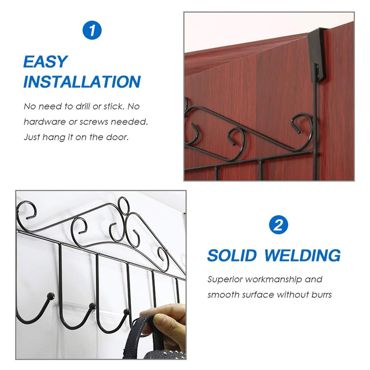 Over The Door Hanger Rack 7 Hooks Decorative Ognazier Hook (1 Pc) Your Brand
