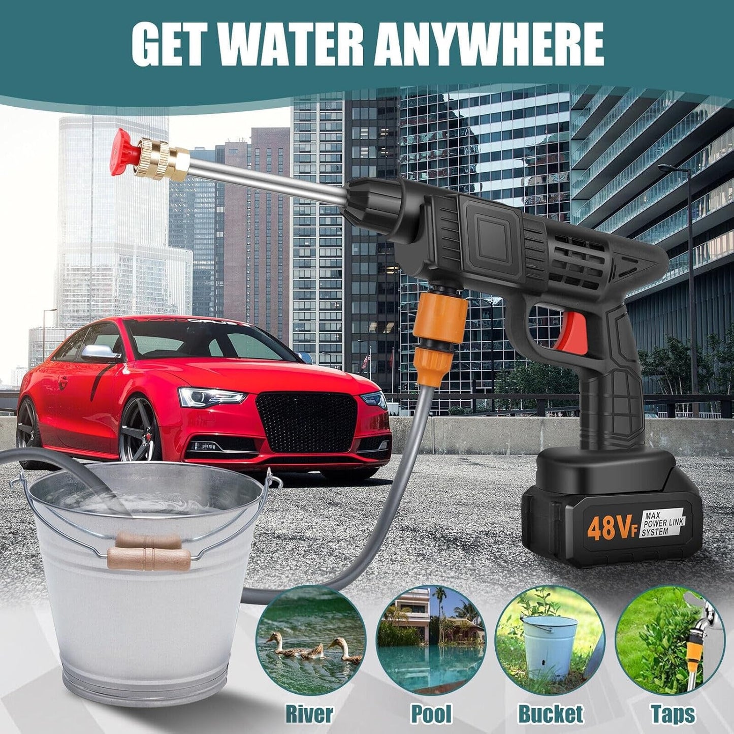 48V Double Battery Car & Washer Gun With 21v Charger Your Brand