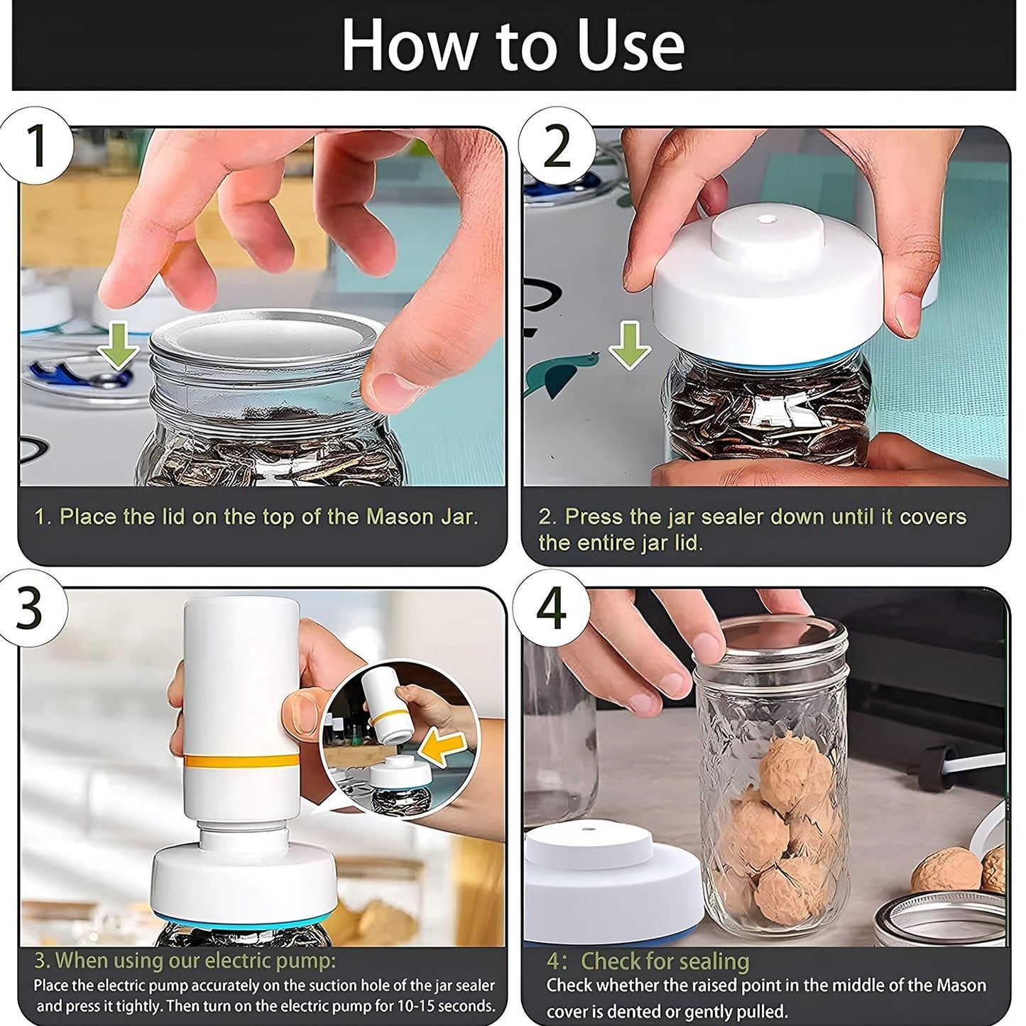 Portable USB Rechargeable Vacuum Sealer Machine (1 Pc) Your Brand