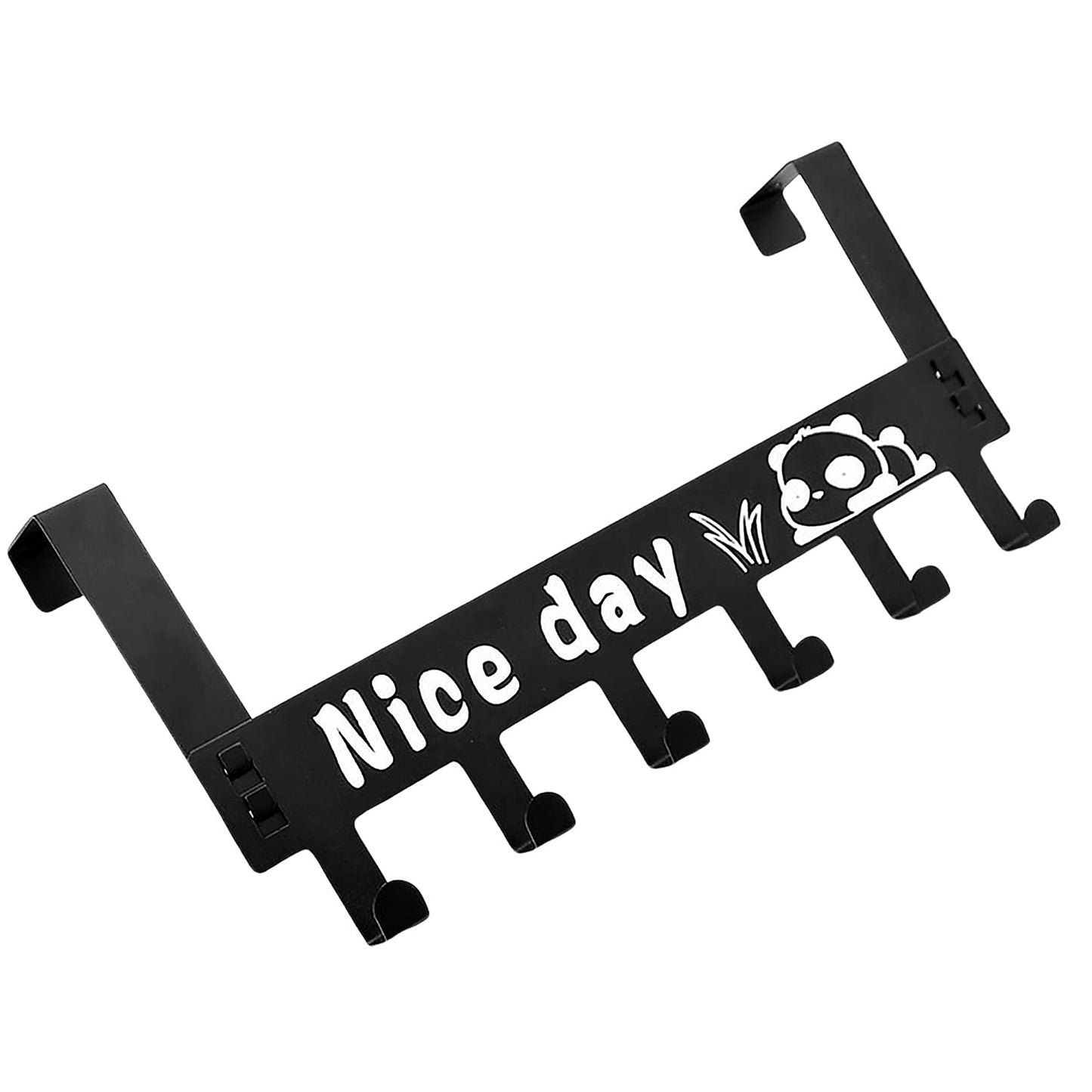 Heavy-Duty Carbon Steel Over Door Hook Rack for Towels & Coats (1 Pc, 6 Hooks) Your Brand