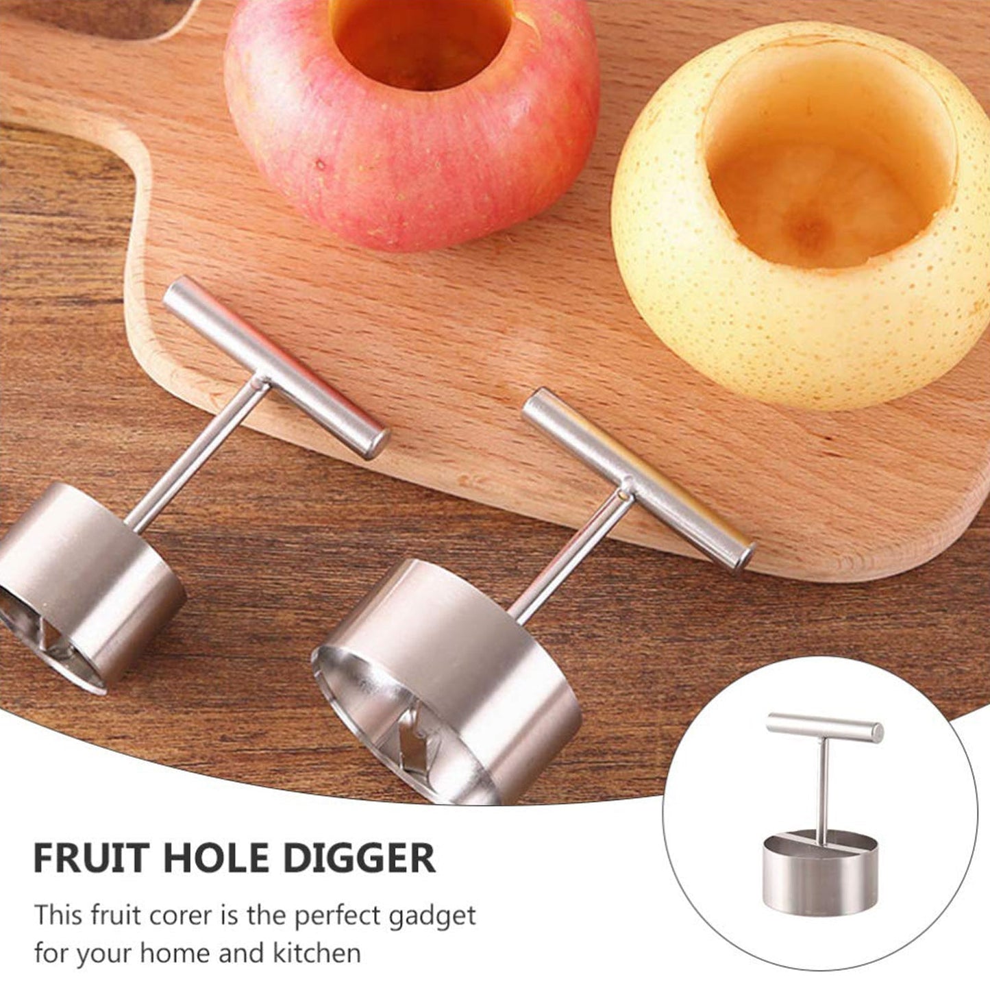 Corer Pear Core Separator Vegetable Core Remover Seeder Cutter Pitter Fruit Hole Remover Coring Tool (1 Pc) Your Brand