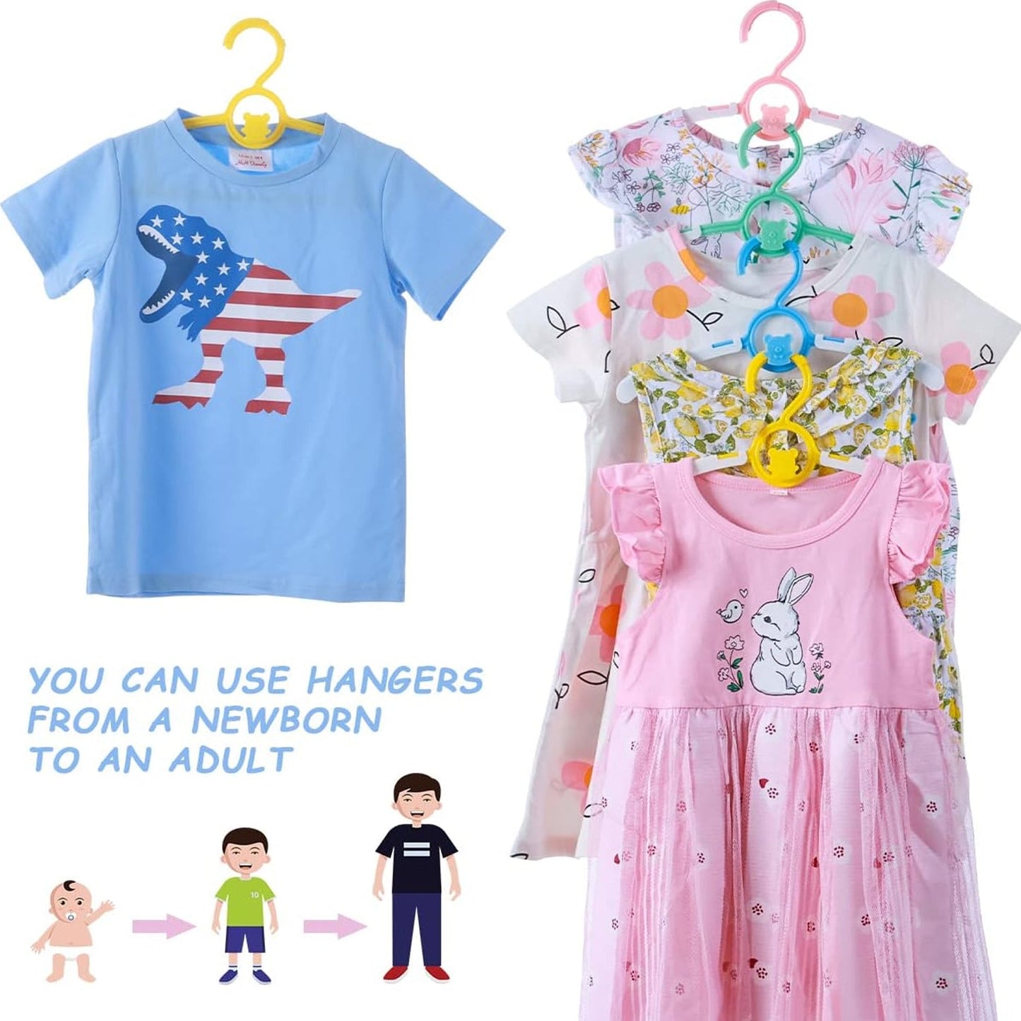 Large Dress Hanger Plastic Adjustable Cloth Hanger (5 pcs Set) Your Brand