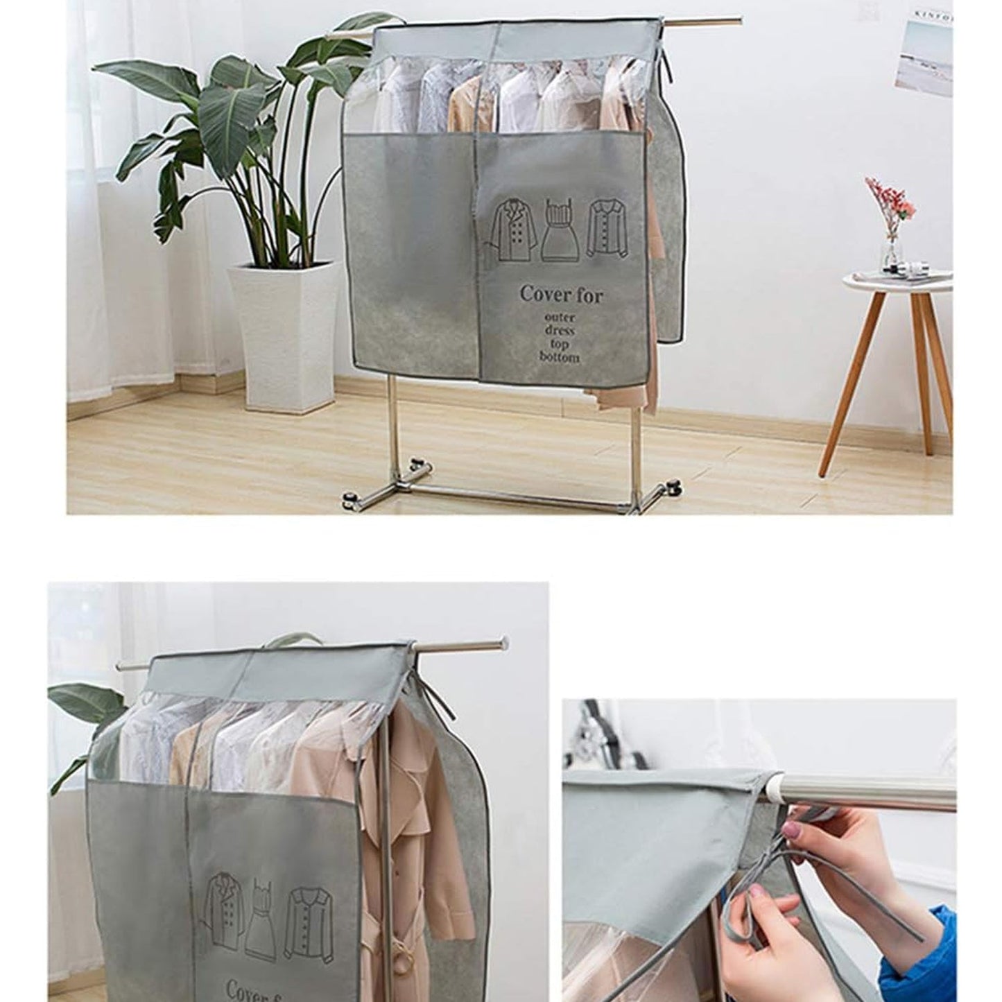 Hanging Garment Dust Cover for Clothes Rack (1 Pc) Your Brand