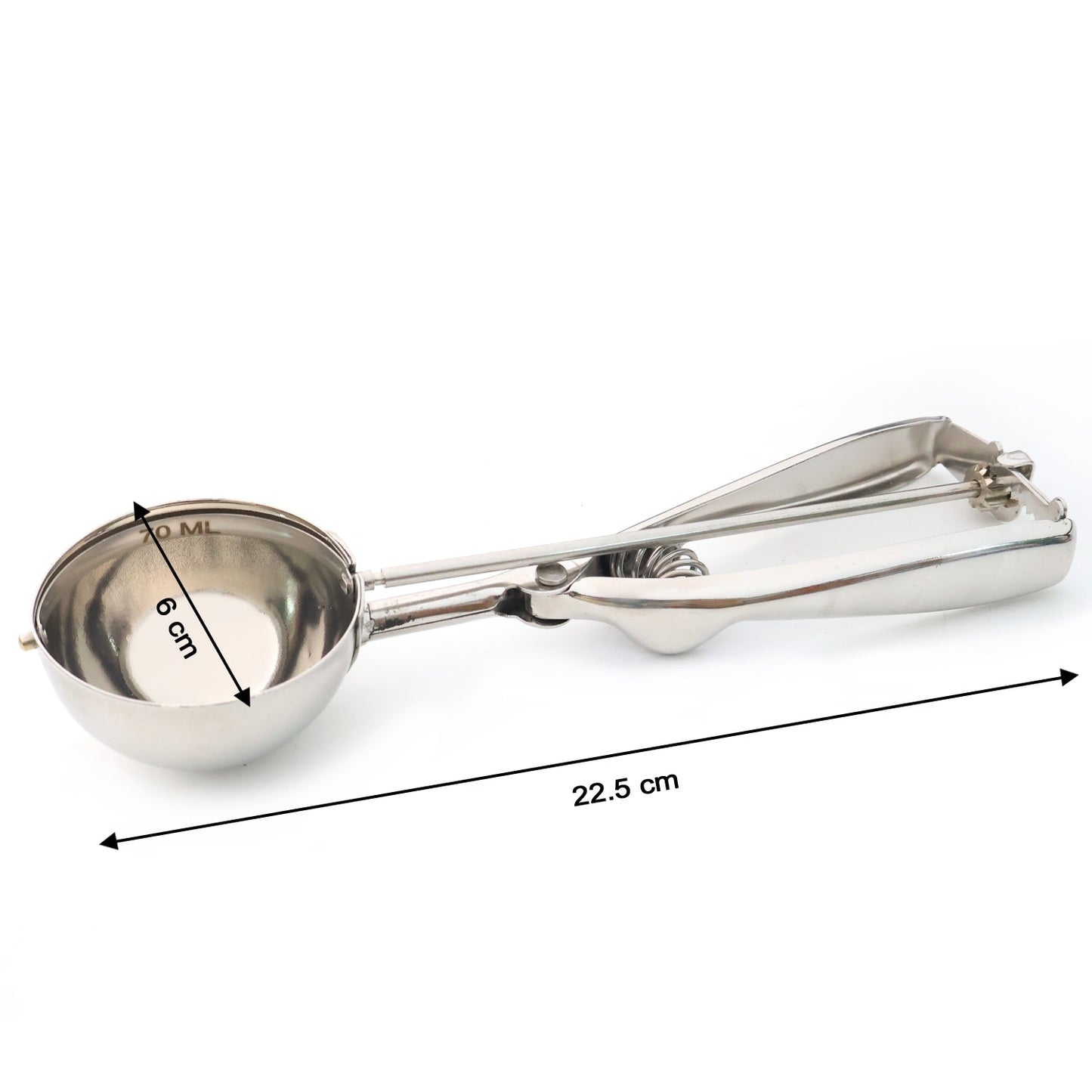 Premium Stainless Steel Ice Cream Scoop with Trigger Release –Approx 70 ML Capacity Your Brand