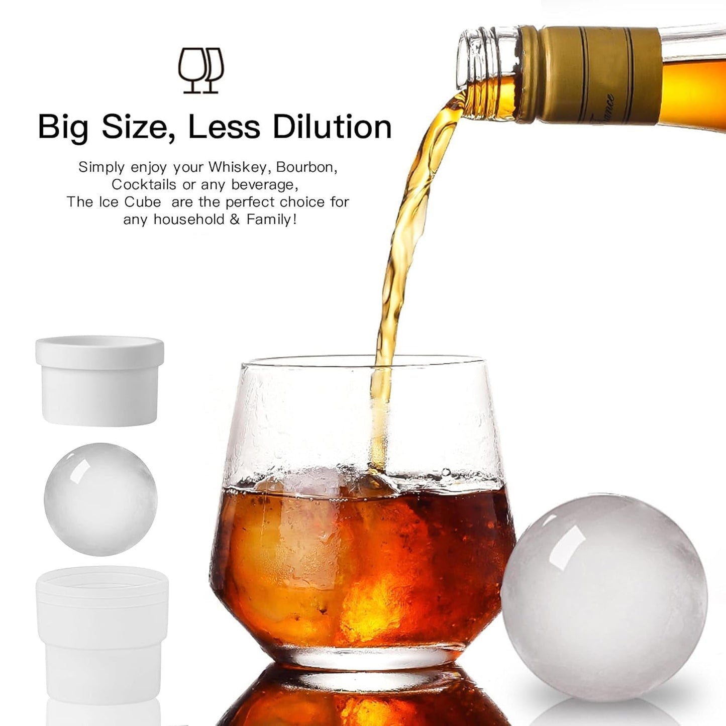 Flexible Ice Ball Mold-Large ice Ball, BPA-free (1 Pc) Your Brand