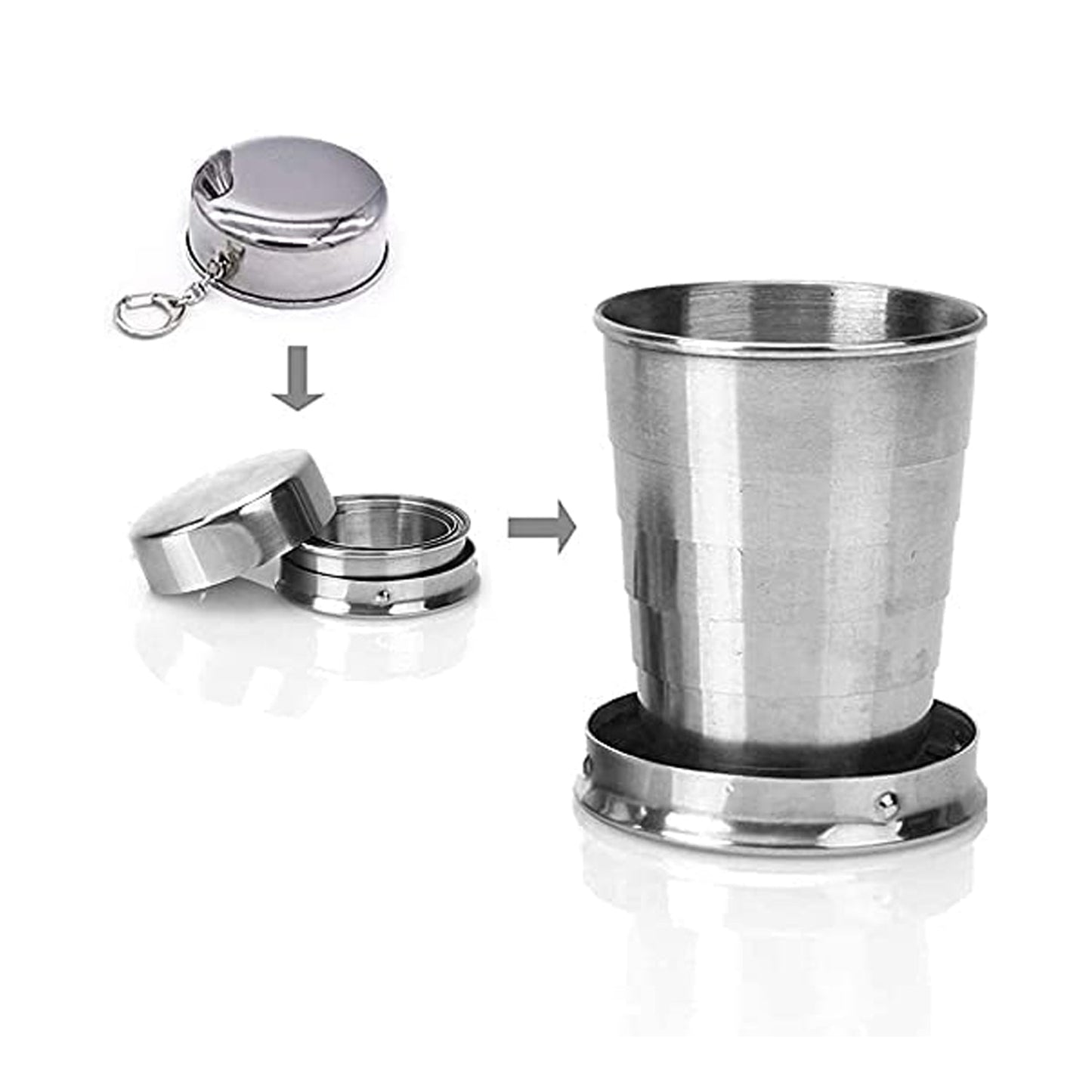 2 in 1 Camping Folding Cup with Keychain (1 Pc) Your Brand