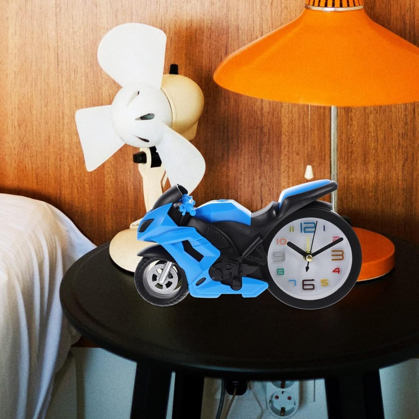Retro Motorcycle Alarm Clock – Novelty Bike Engine Style Desk Clock Your Brand