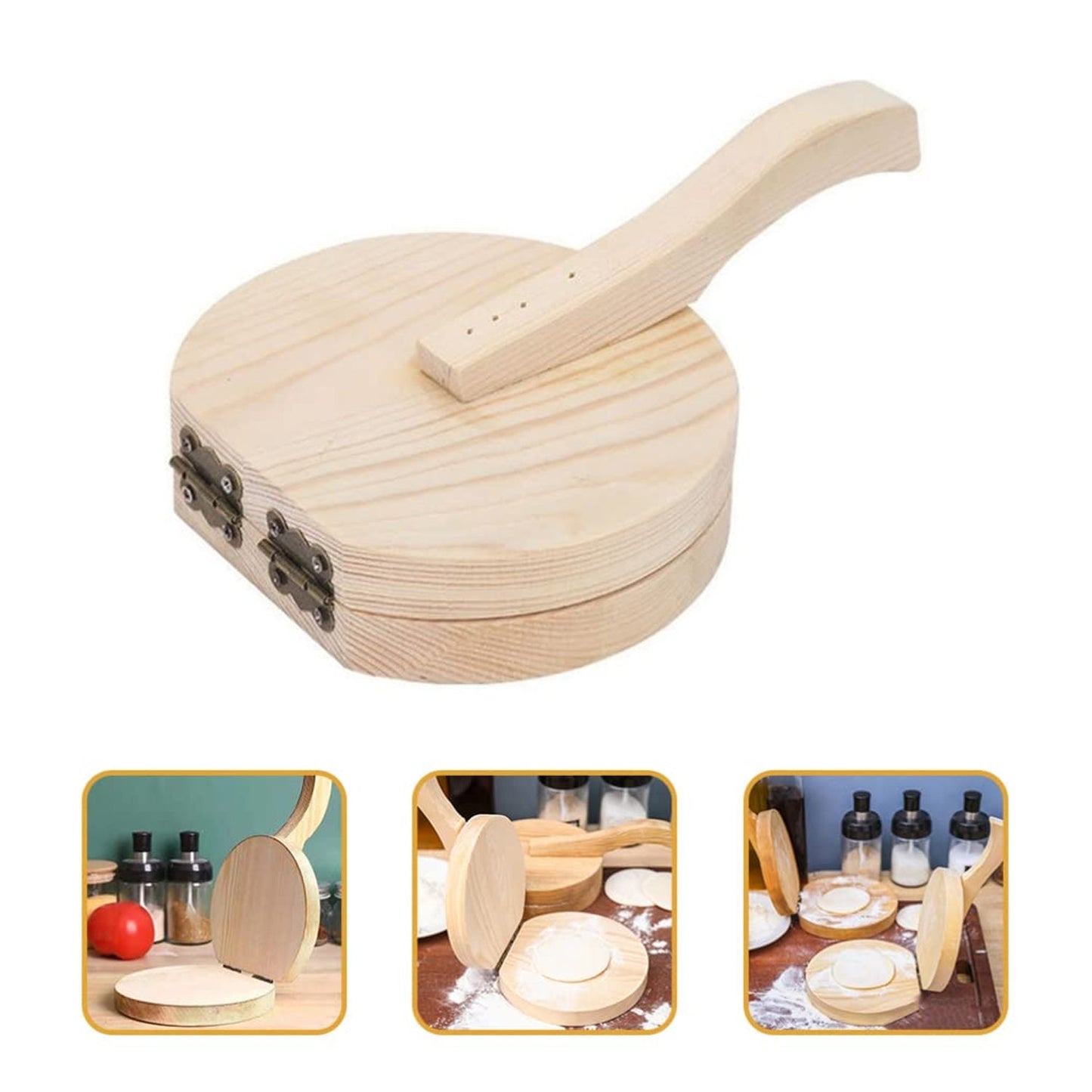 Small Wooden Dumpling Press Tool Tortilla Press Dough Dumpling (1 Pc) Your Brand
