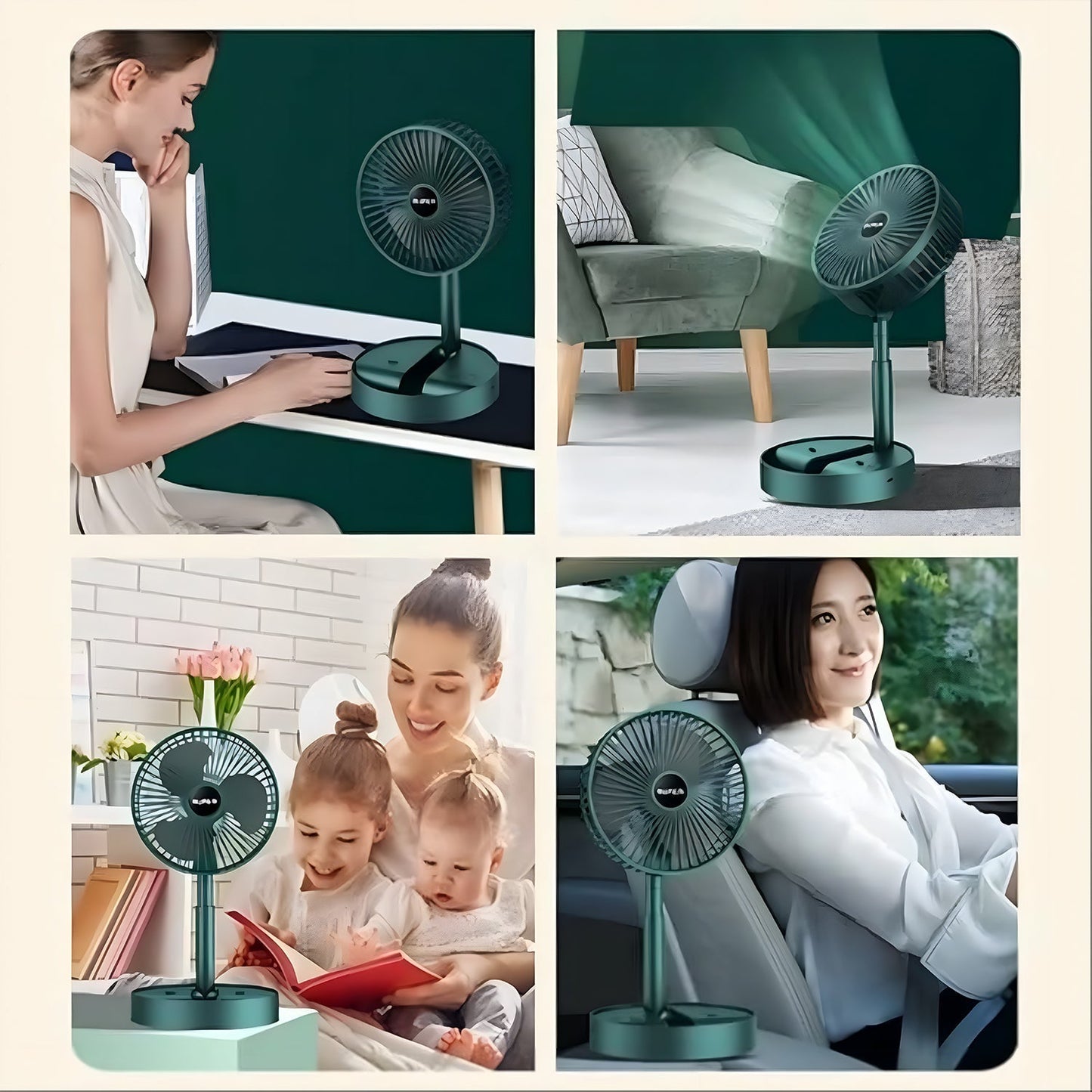 Adjustable Portable Desktop Fan - Telescopic Silent Personal Cooling for Office & Travel (Battery Not Include) Your Brand