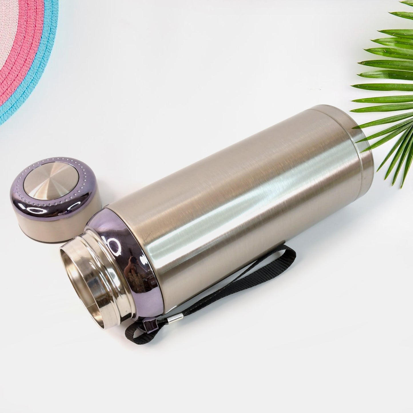 800ml Stainless Steel Water Bottle – Leak-Proof Thermos Flask for Travel, Gym, Office, Home Use (1 Pc) Your Brand