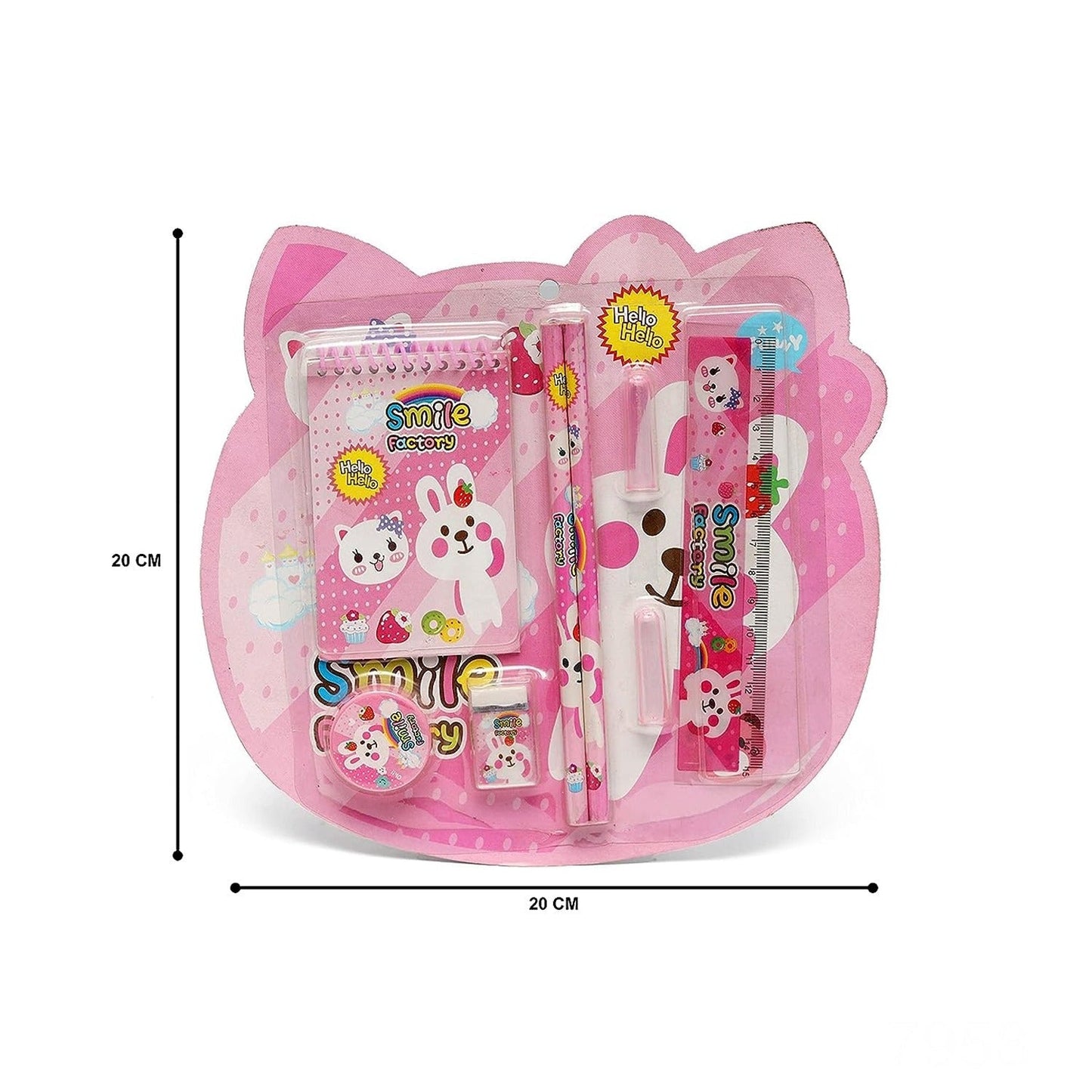 8 in1 Mix Stationery Gift Set for Kids, Stationary Set Including Pencil Ruler Rubber Pencil Sharpener, Pencil Cover, School, Office Product Gift Your Brand