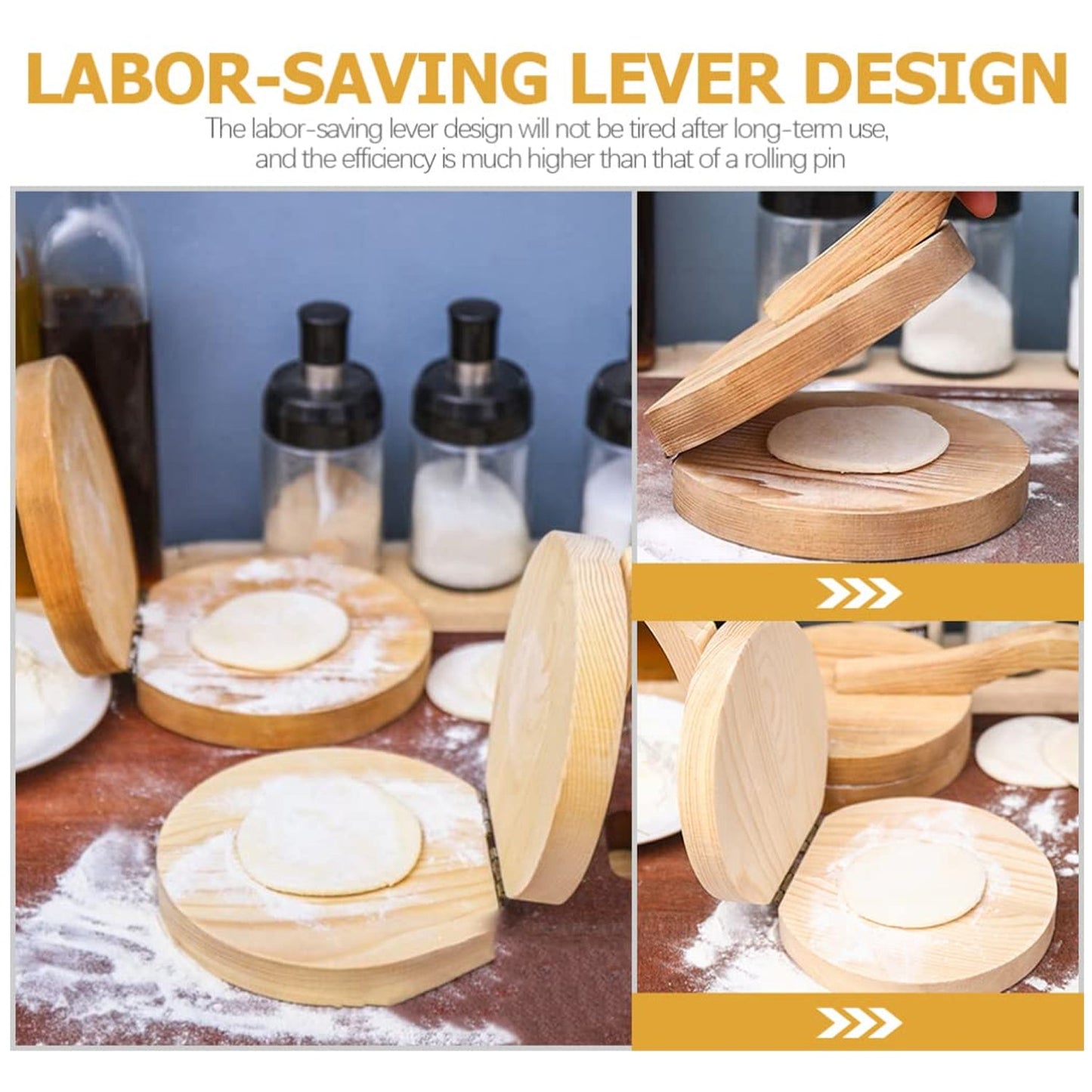 Small Wooden Dumpling Press Tool Tortilla Press Dough Dumpling (1 Pc) Your Brand