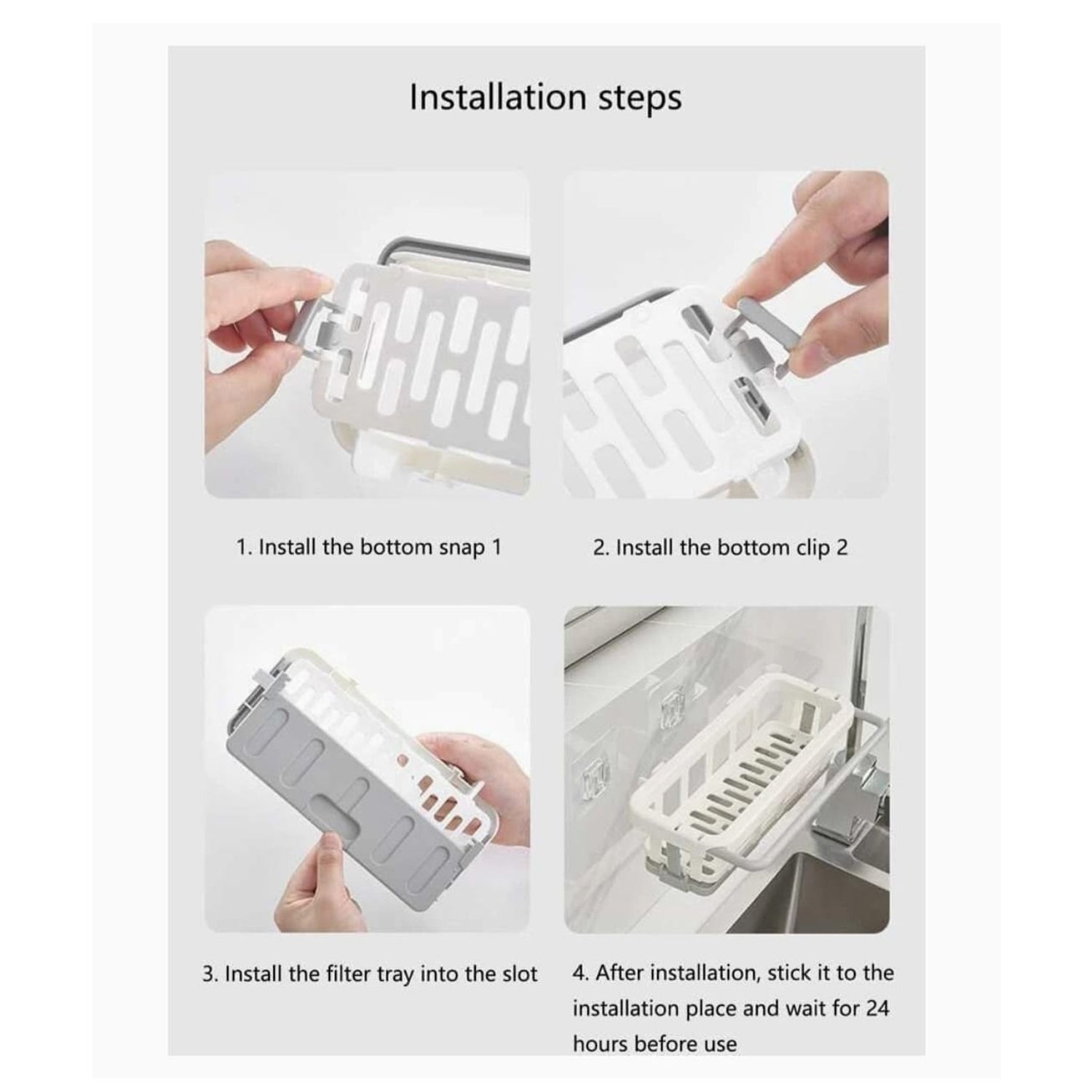 Multipurpose Platic Hanging Drain Rack Retractable Sponge Storage Hanging Rack With Adhesive Hook for Kitchen and Bathroom Dishcloth Holders Basket Drying Tray Organizer Your Brand