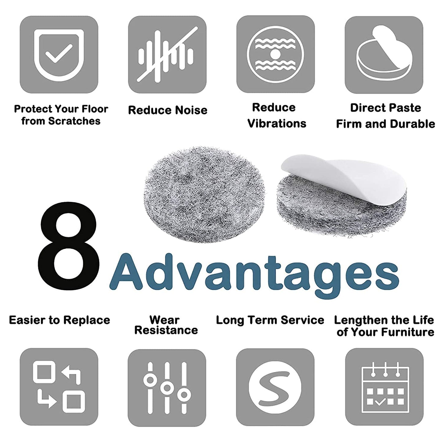 Furniture Pad Square Felt Pads Floor Protector Pad For Home & All Furniture Use Your Brand