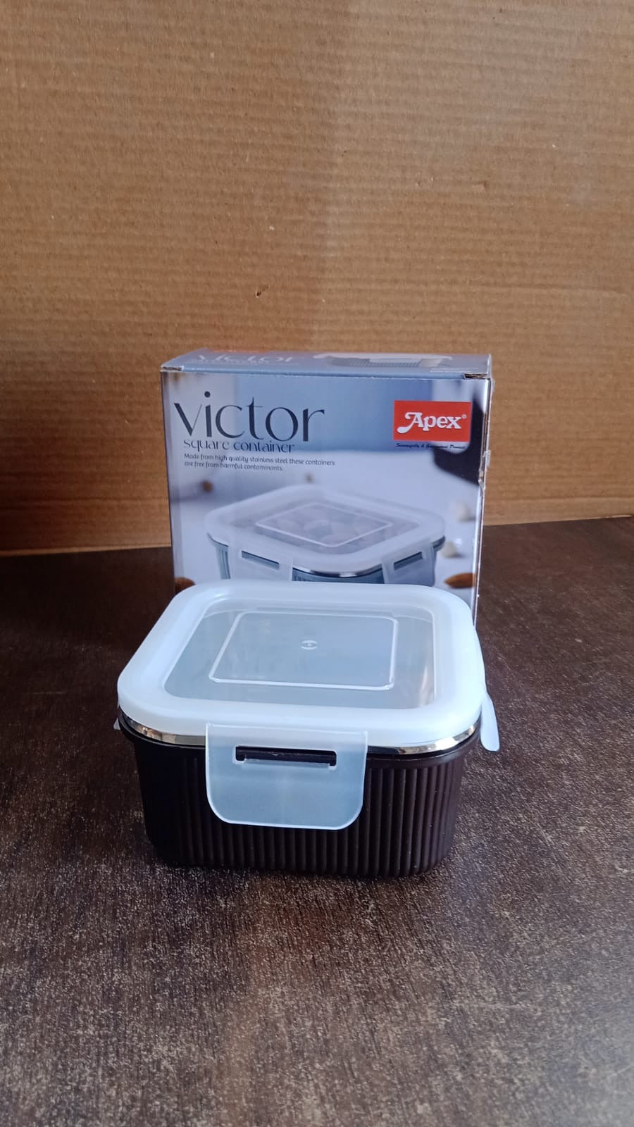 Apex Victor Square Food Storage Container (400 ML / 1 Pc) Your Brand