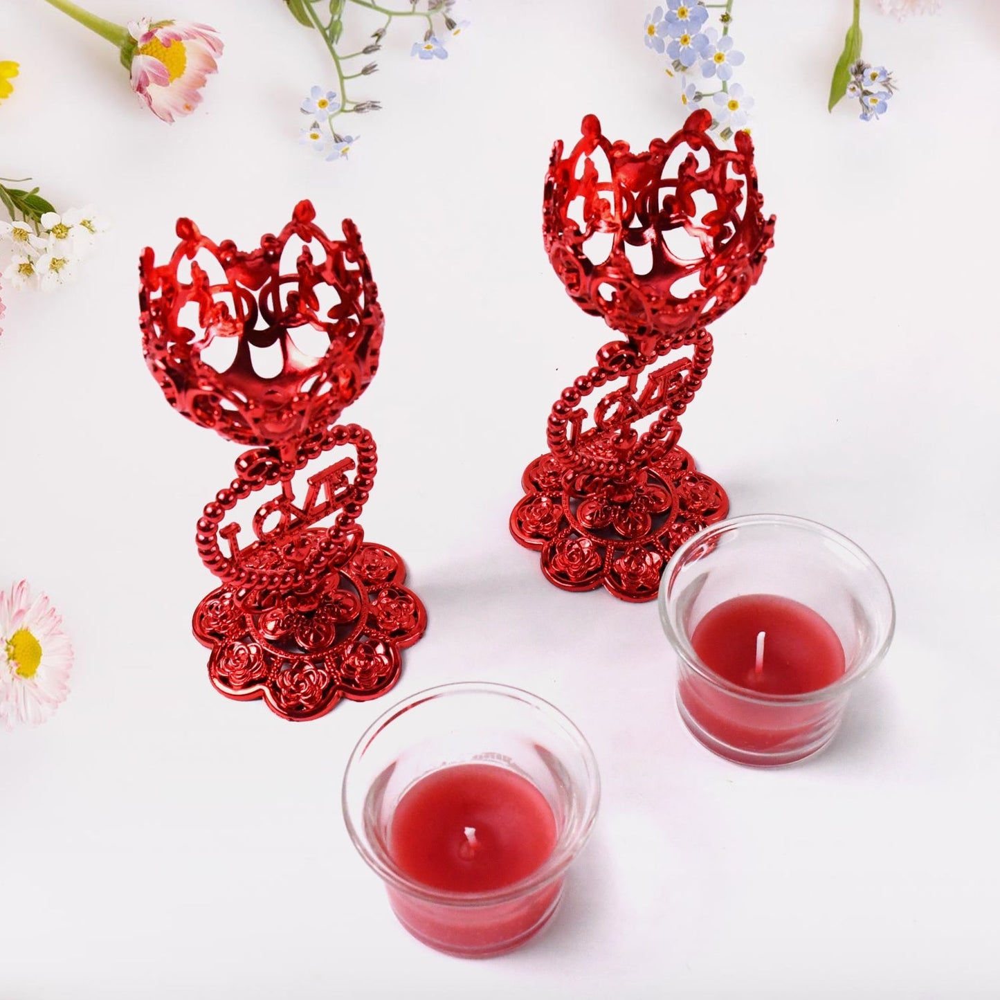 Tea Lights Holder Candle Stand, Diwali (2 Pc Set) Your Brand