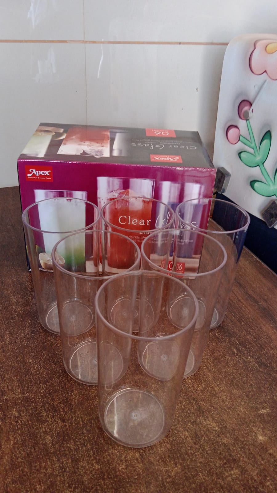 Apex Clear Plastic Tumbler / Glass Set – 6-Piece Unbreakable Your Brand