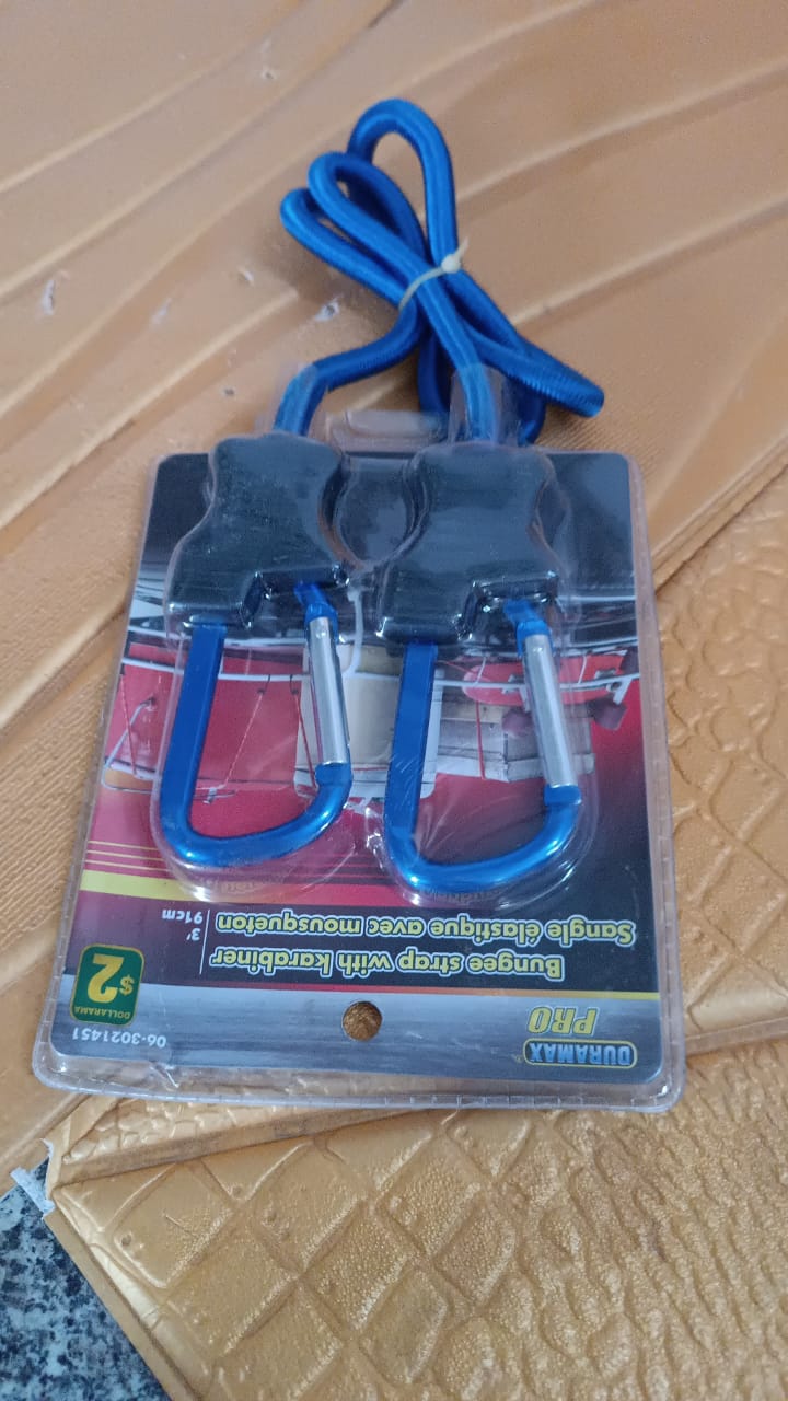 Carabiner Bungee Cords with Hook Tie Downs Luggage Strap Carrying Bag Secure (1 Pc / Mix Color) Your Brand