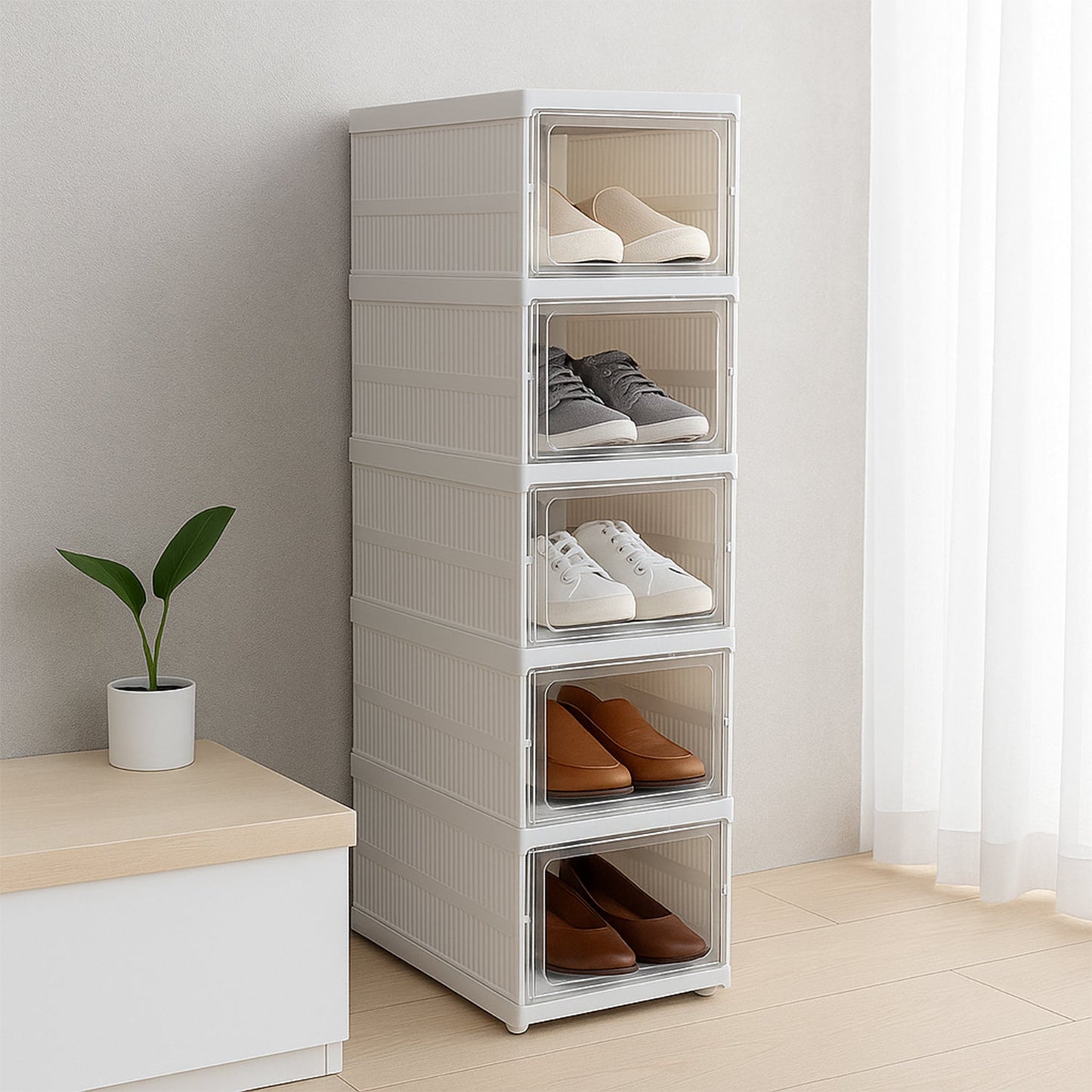 5-Layer Stackable Utility Cart – Foldable Storage Organizer for Clothes & Home (1 Pc) Your Brand