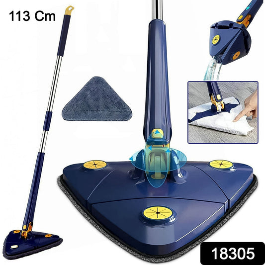360° Rotatable Mop Triangle Mop with Long Handle (1 Pc / 113 Cm) Your Brand